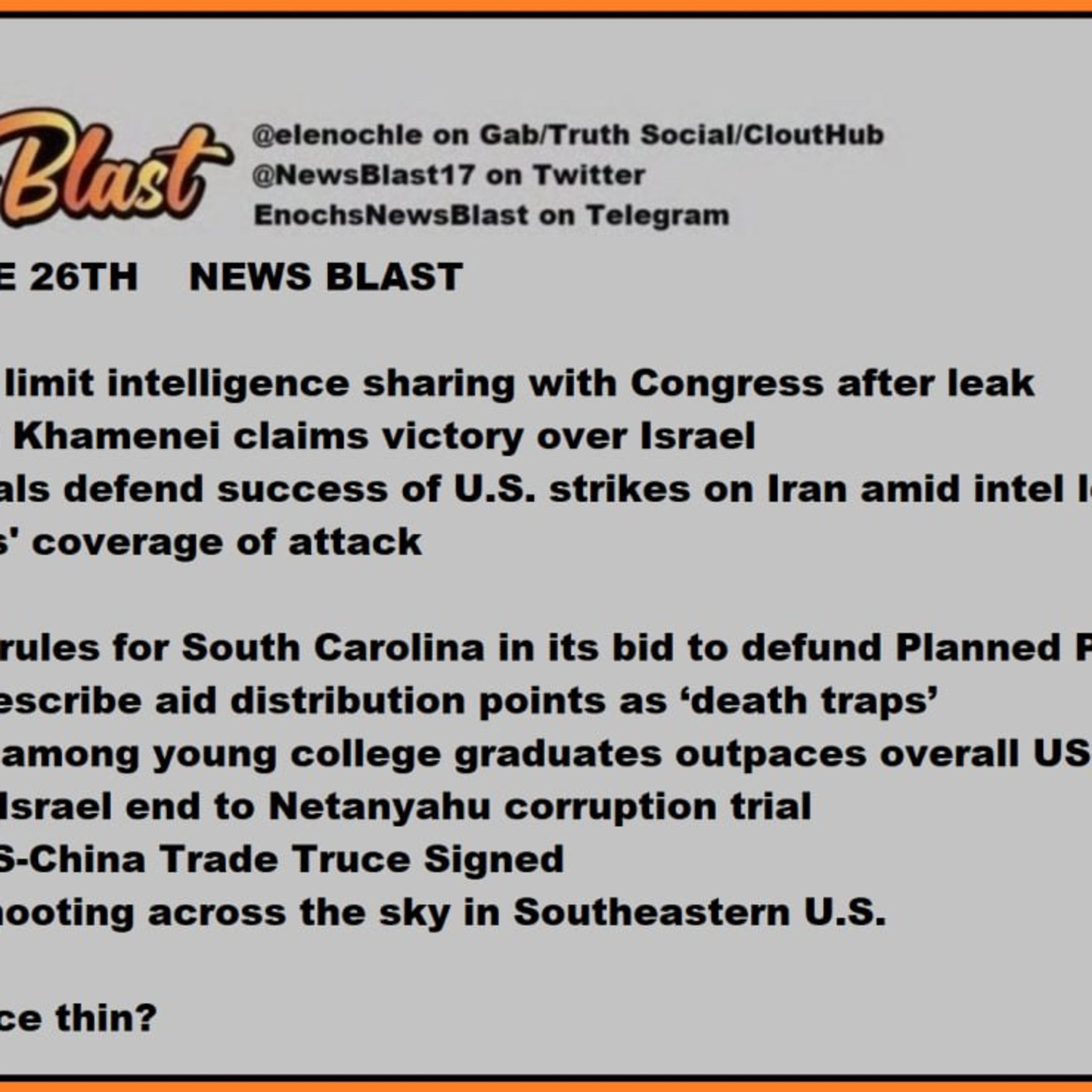    Thursday June 26, 2025 News Blast episode artwork