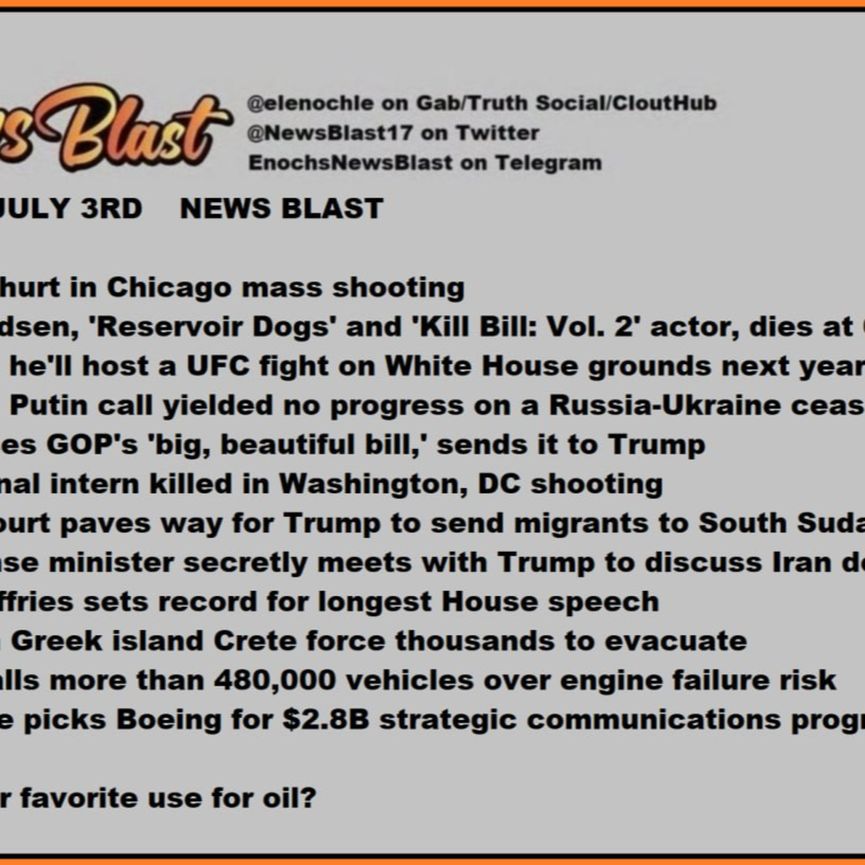 Thursday July 3, 2025 News Blast. episode artwork