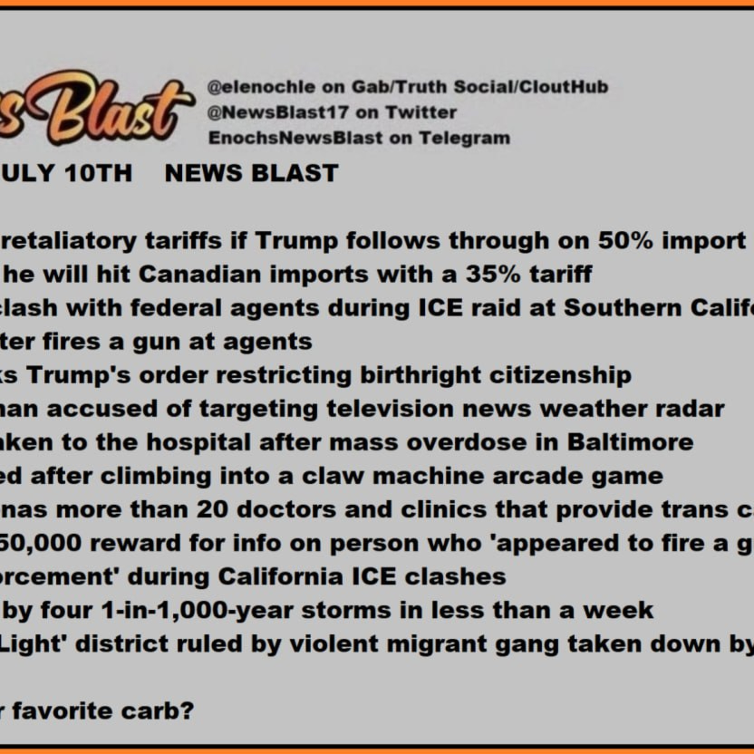 Thursday, July 10, 2025 News Blast episode artwork