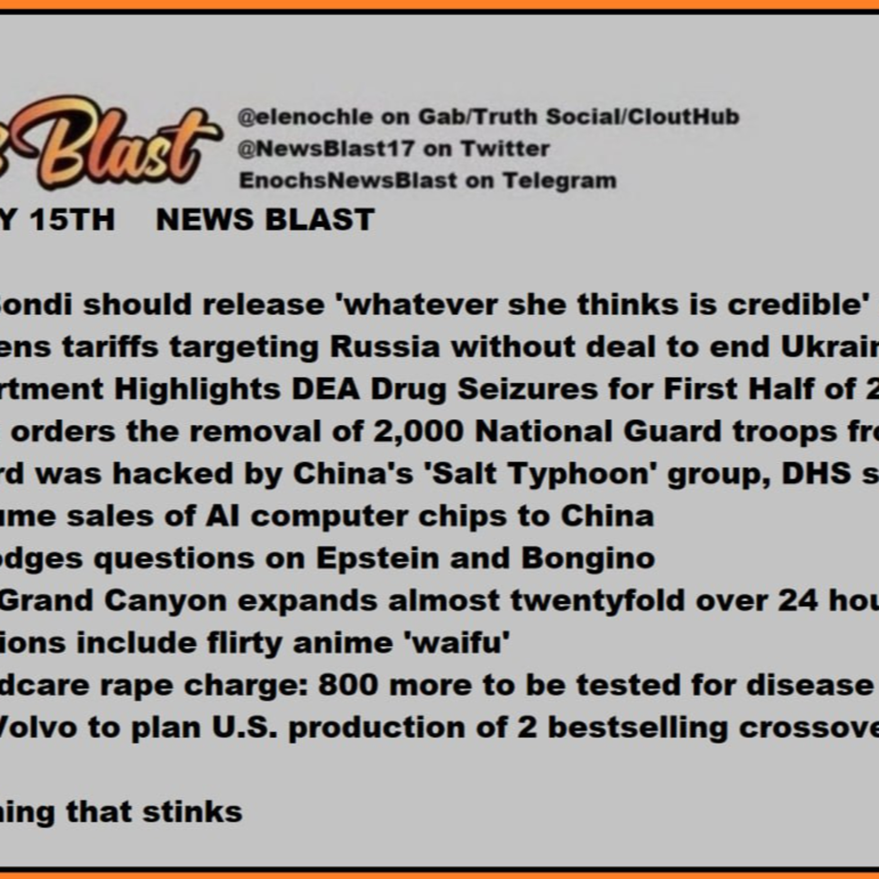 Thursday, July 15, 2025 News Blast episode artwork