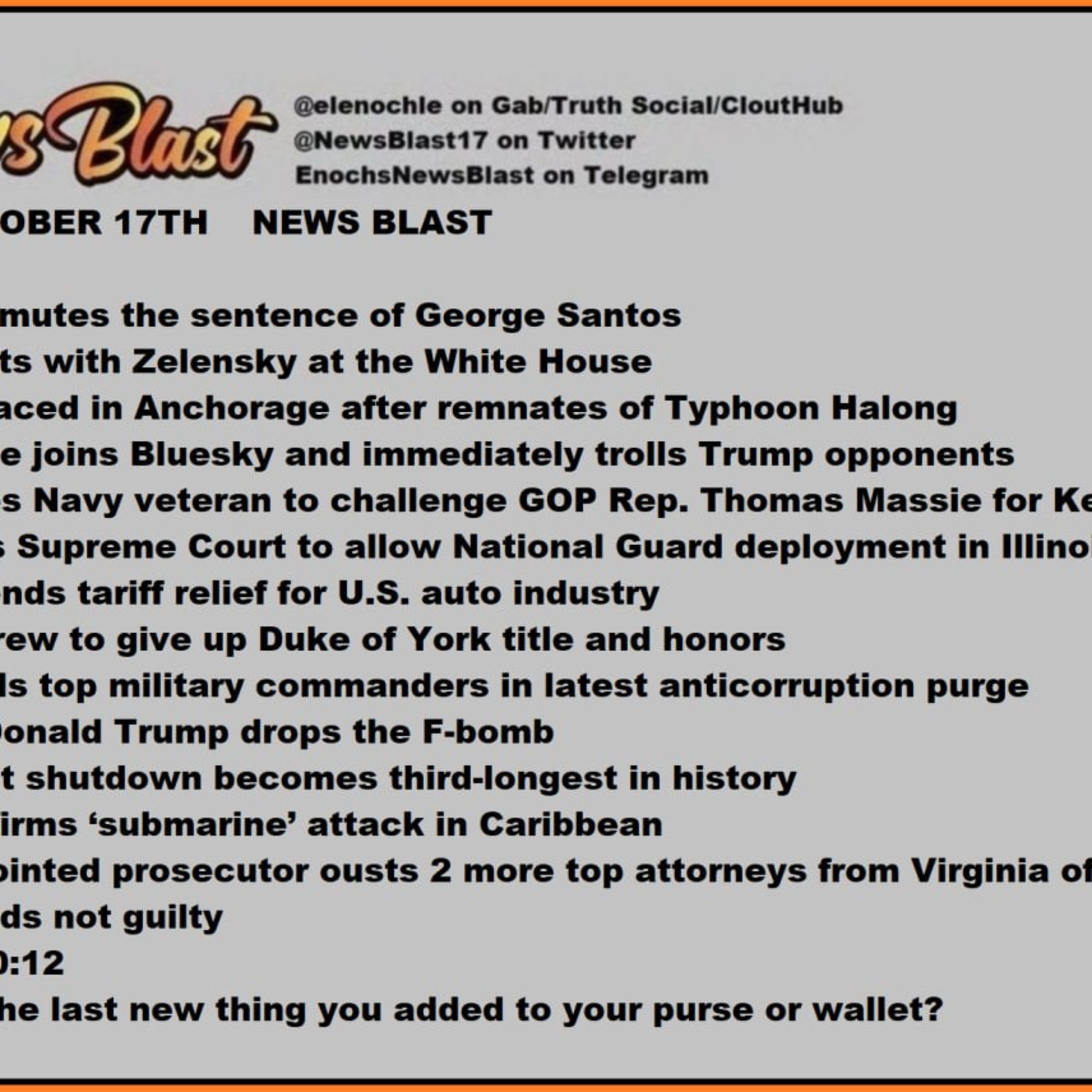 Friday, October 17, 2025 News Blast episode artwork