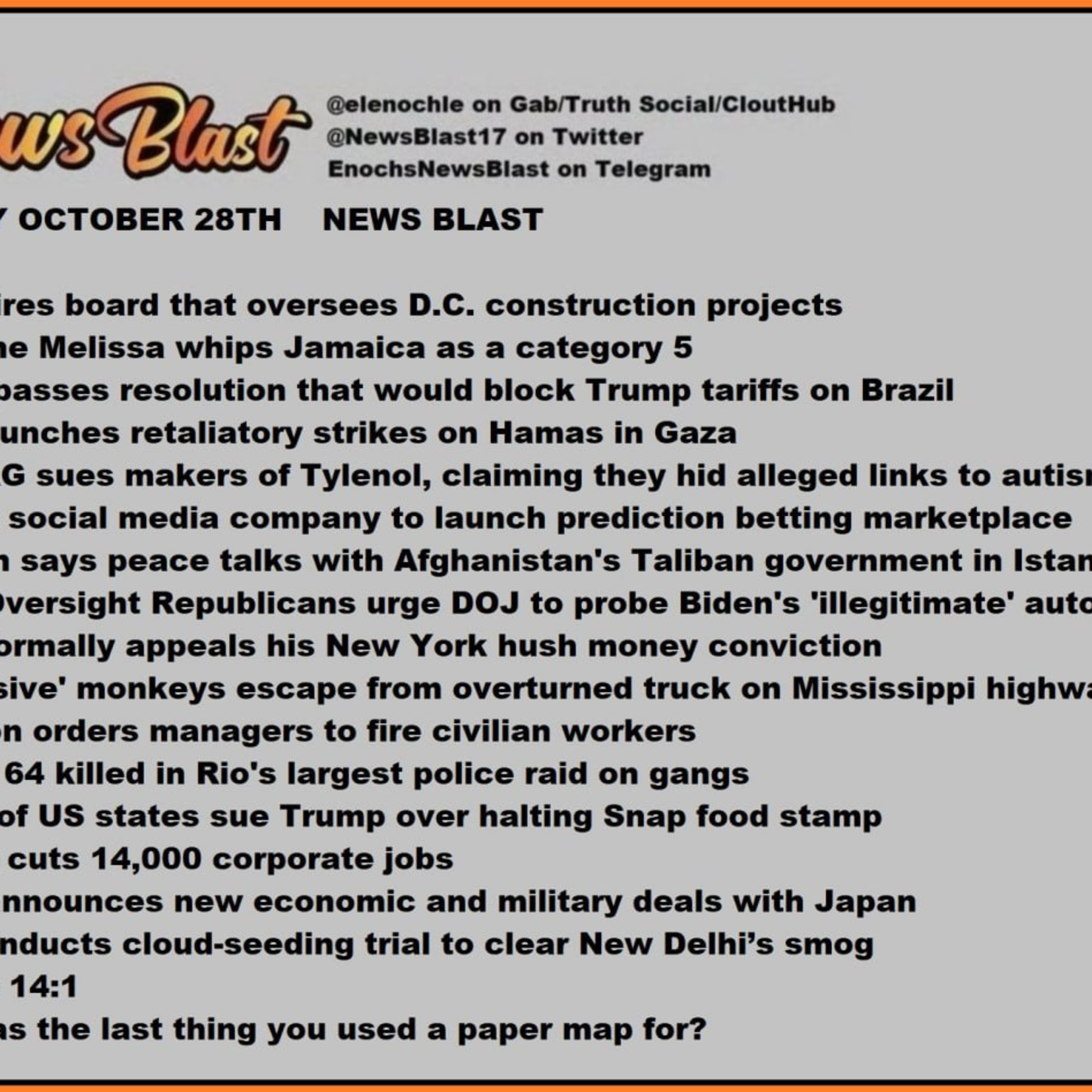 Tuesday, October 28, 2025 News Blast episode artwork