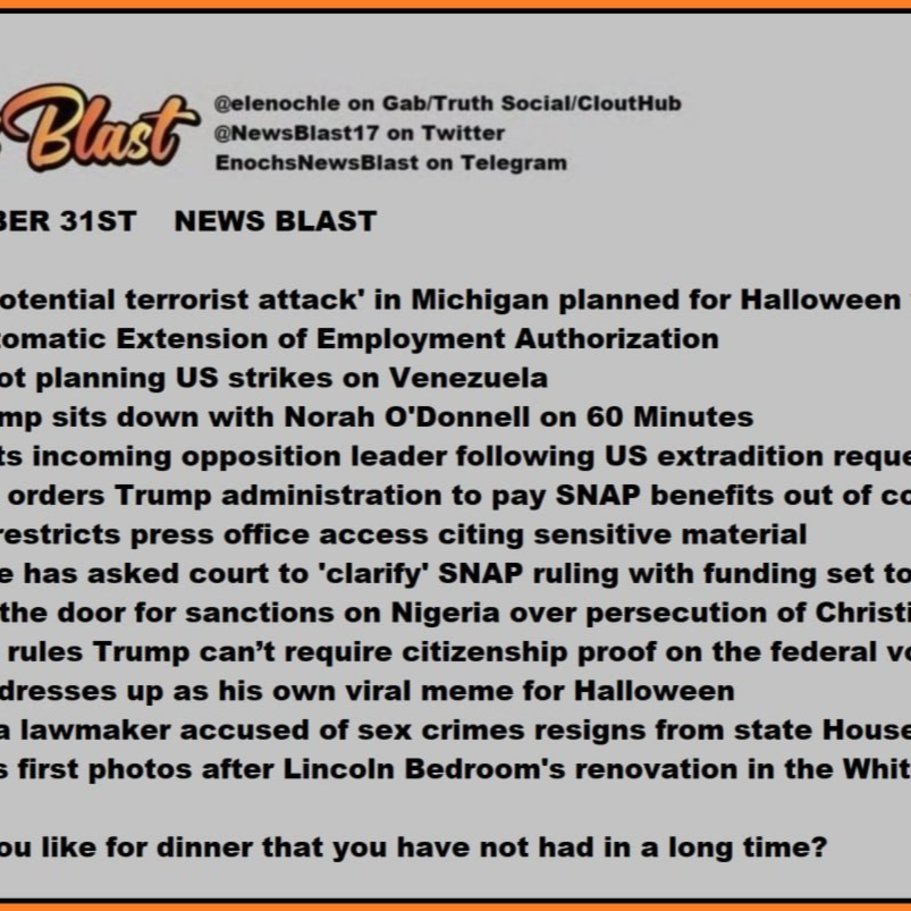 Friday, October 31, 2025 News Blast episode artwork