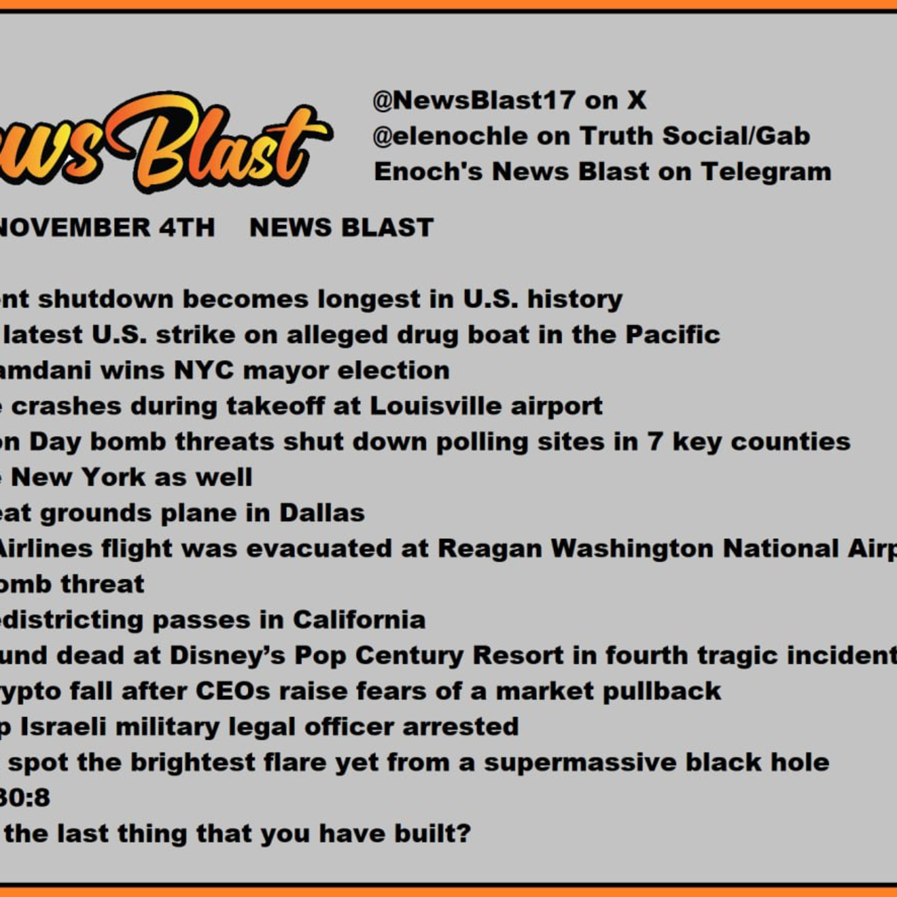 Tuesday. November 4, 2025 News Blast. episode artwork