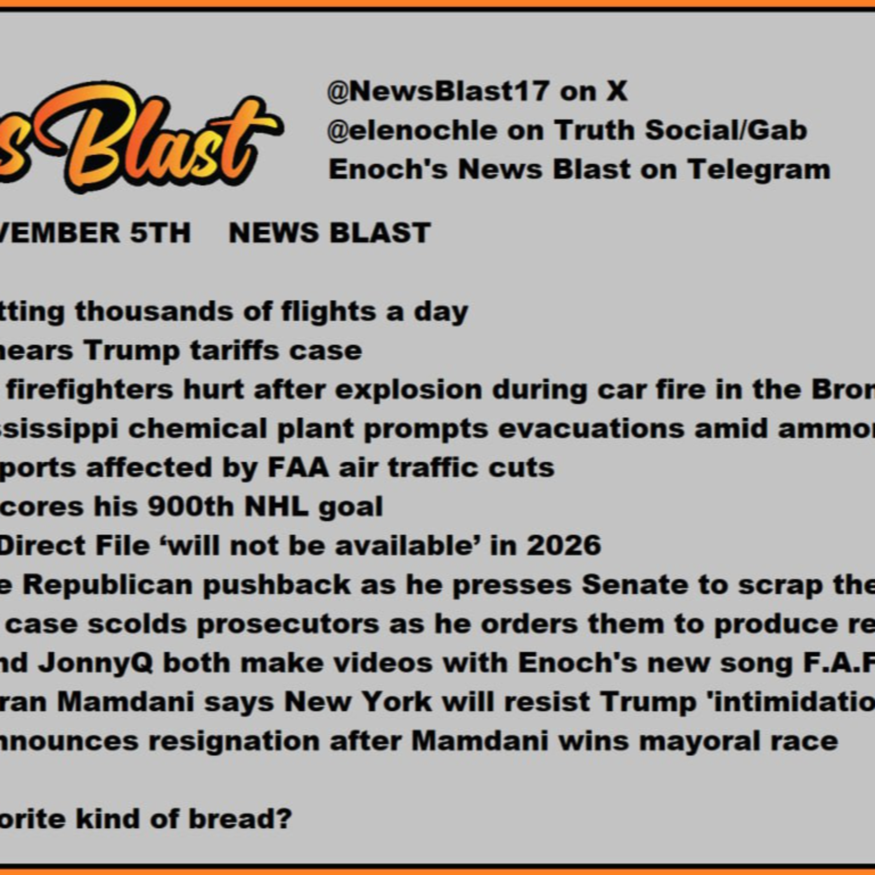 Wednesday, November 5, 2025 News Blast episode artwork