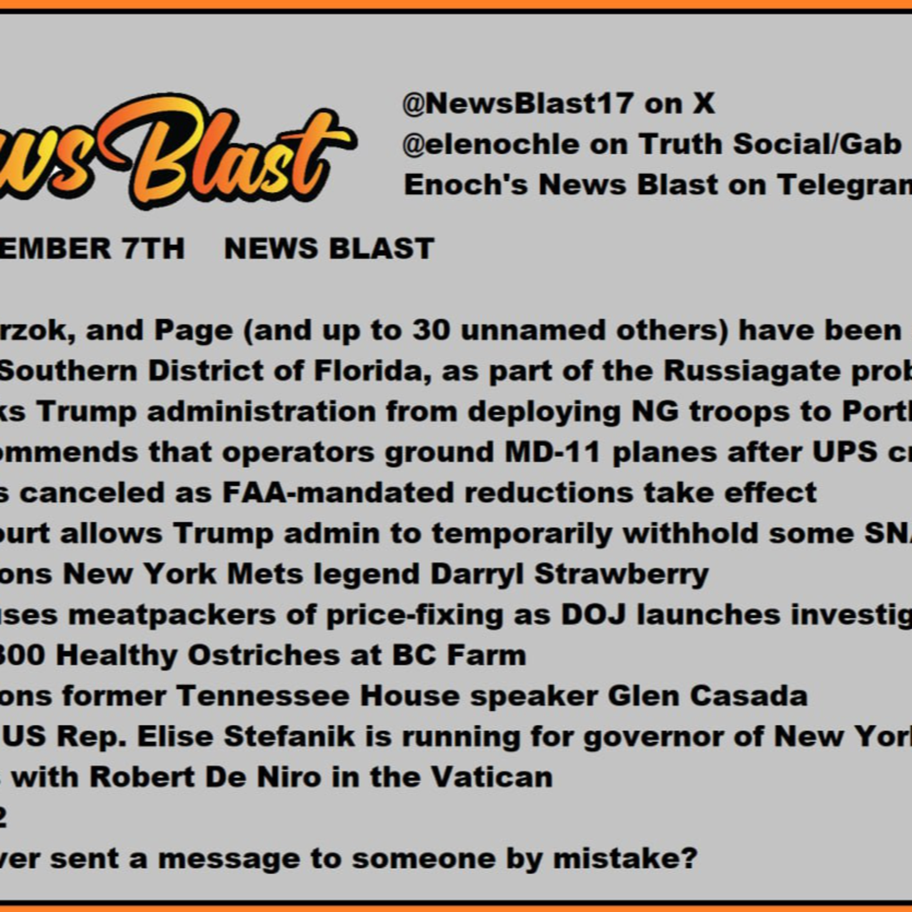 Friday November 7, 2025 News Blast episode artwork