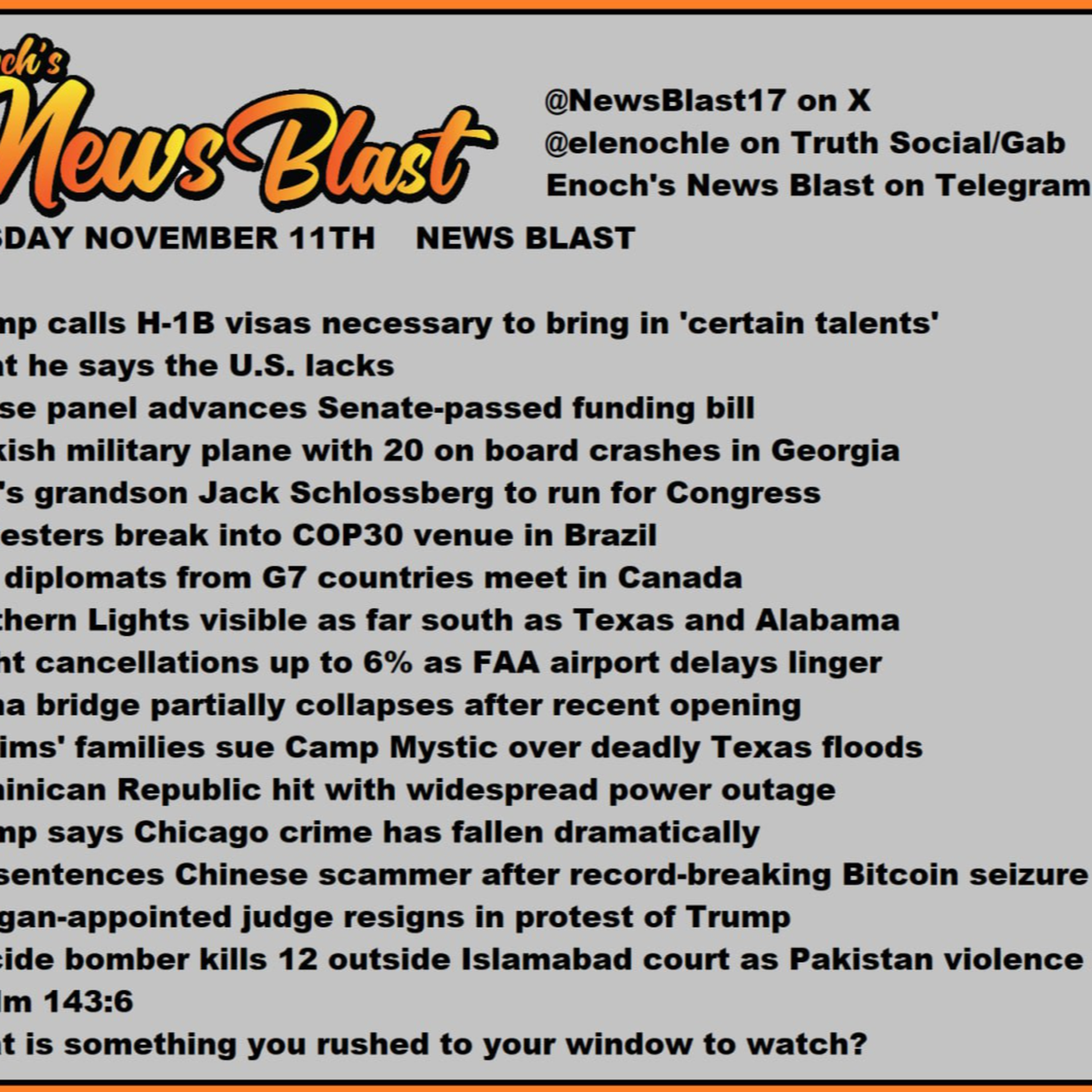 Tuesday, November 11, 2025 News Blast episode artwork