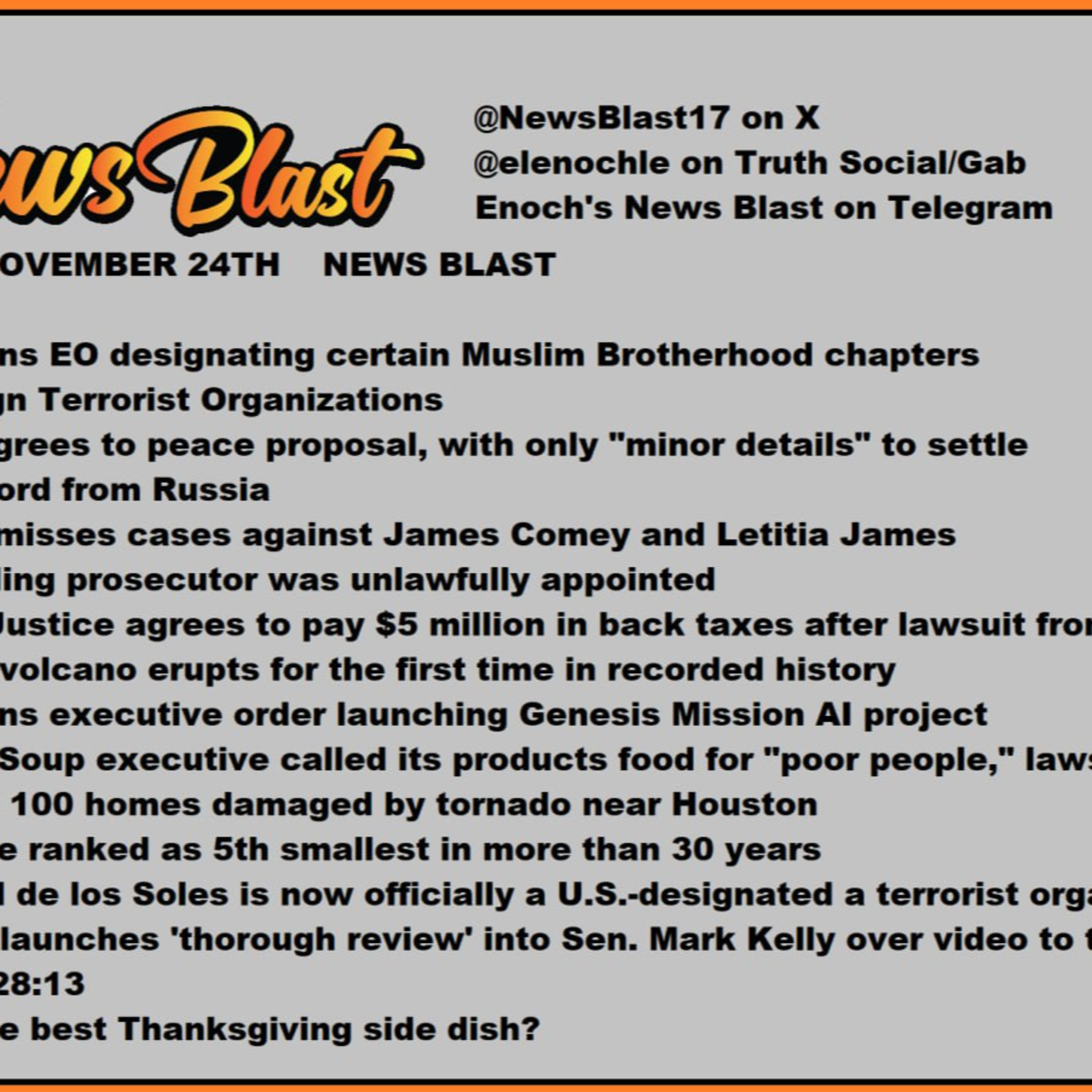 Monday, November 24, 2025 News Blast episode artwork