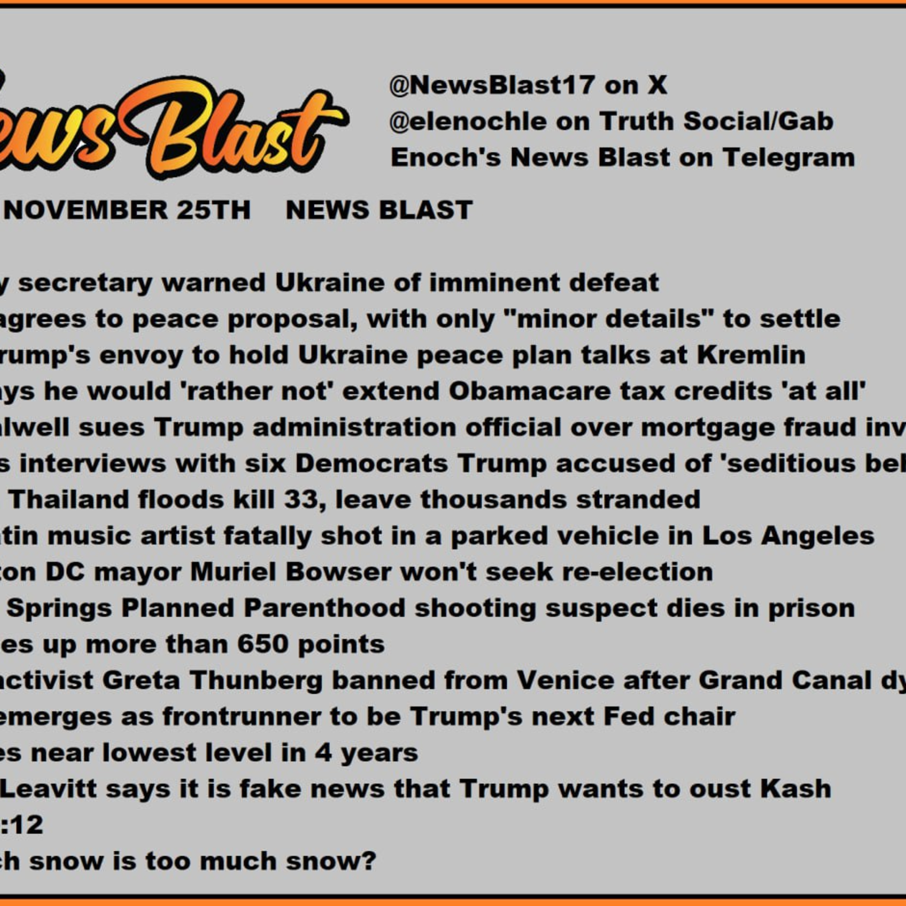 Tuesday, November 25, 2025 News Blast episode artwork