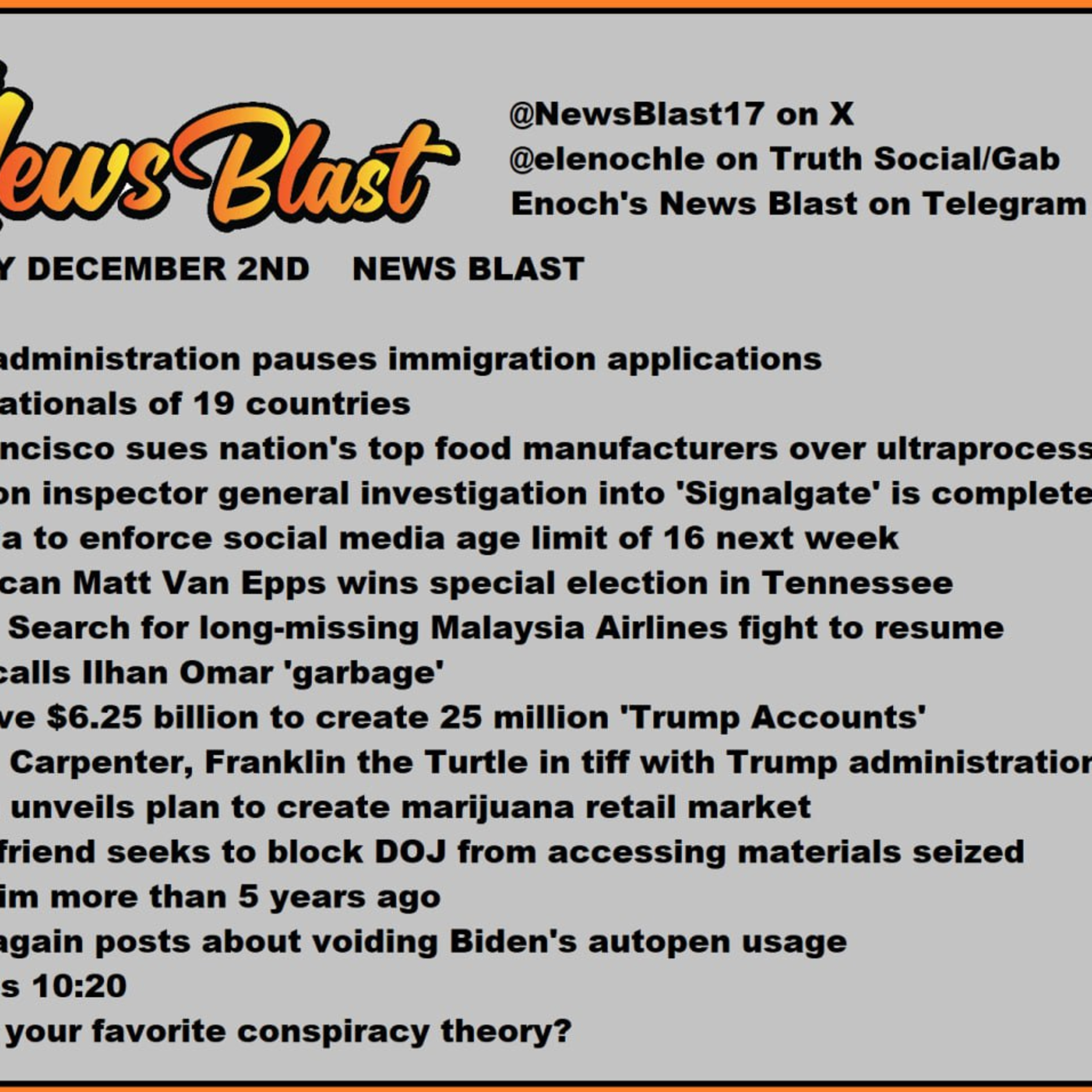 Tuesday, December 2, 2025 News Blast episode artwork