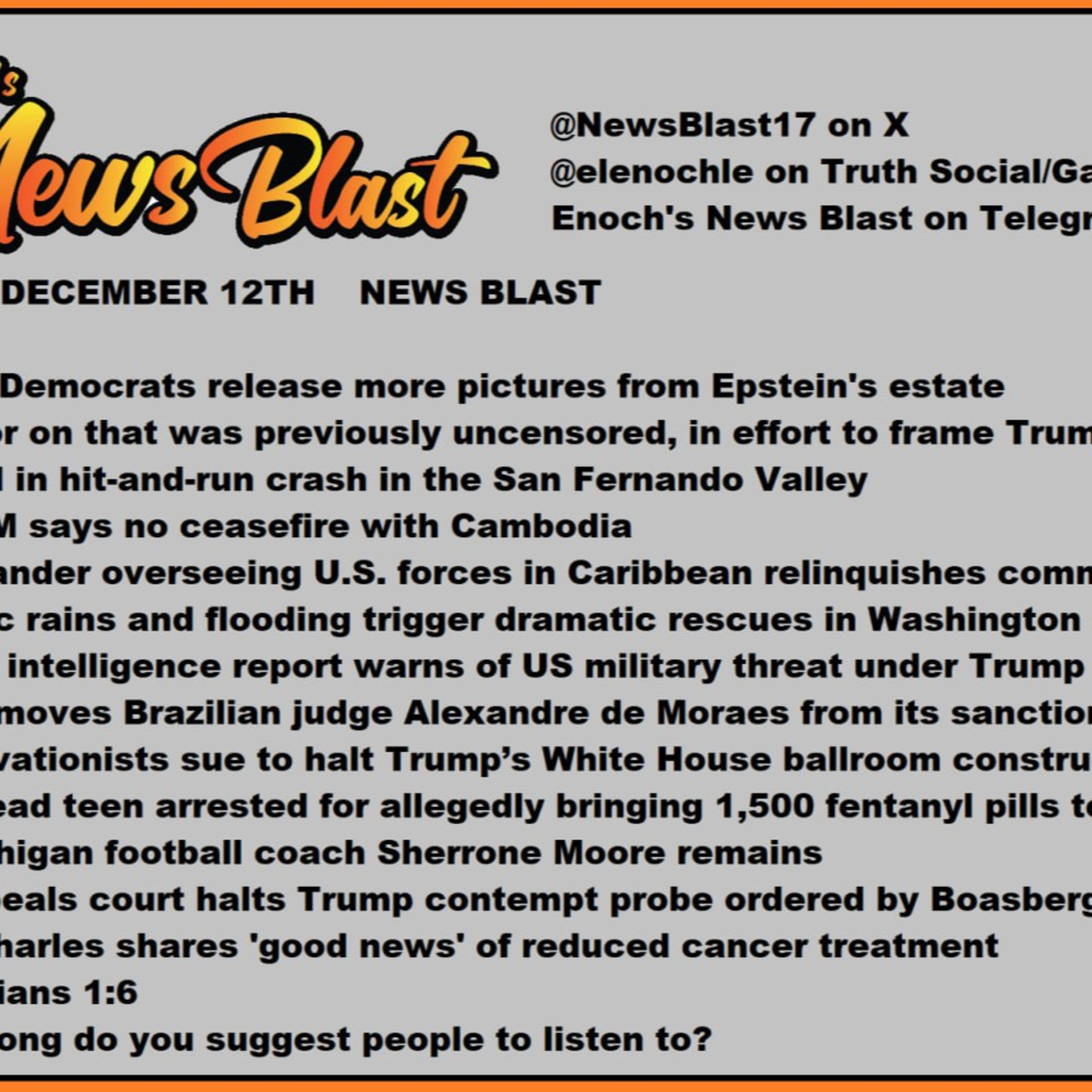 Friday, December 12, 2025 nNews Blast episode artwork