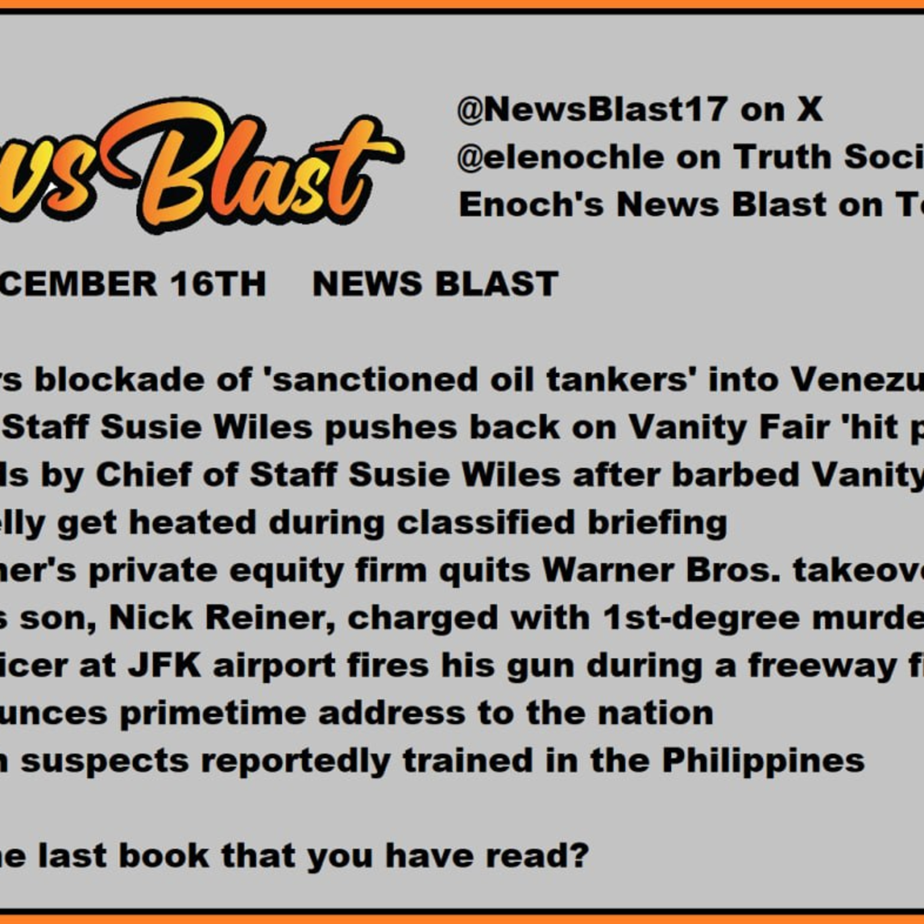 Tuesday, December 16, 2025 News Blast episode artwork