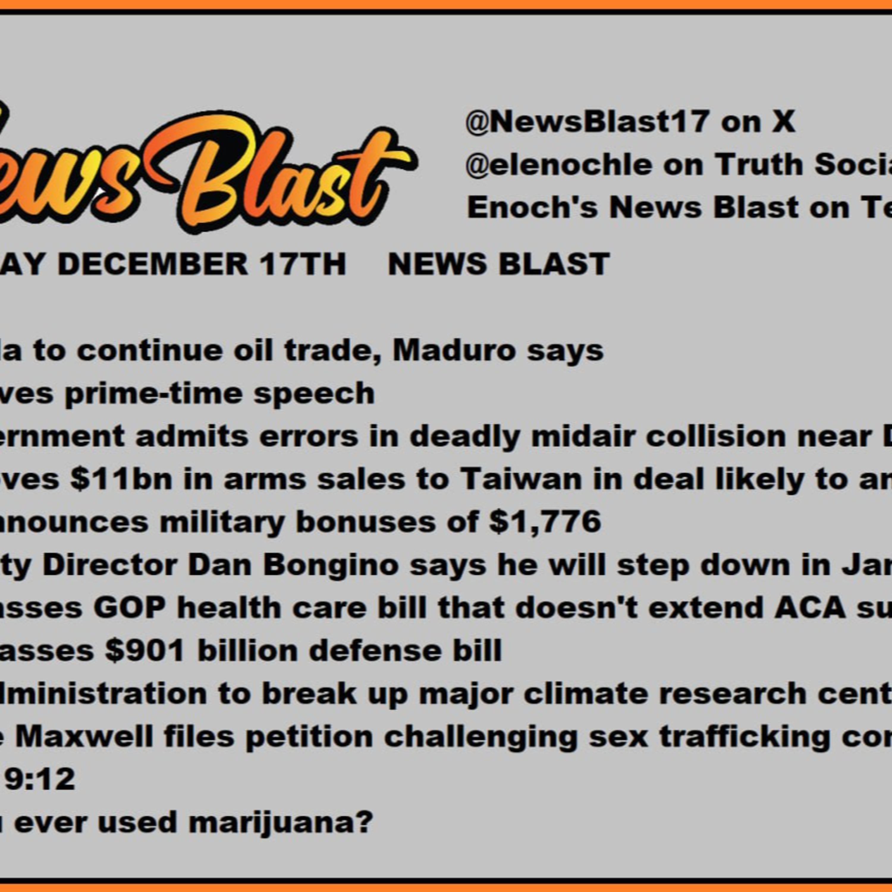 Wednesday, December 17, 2025 News Blas episode artwork