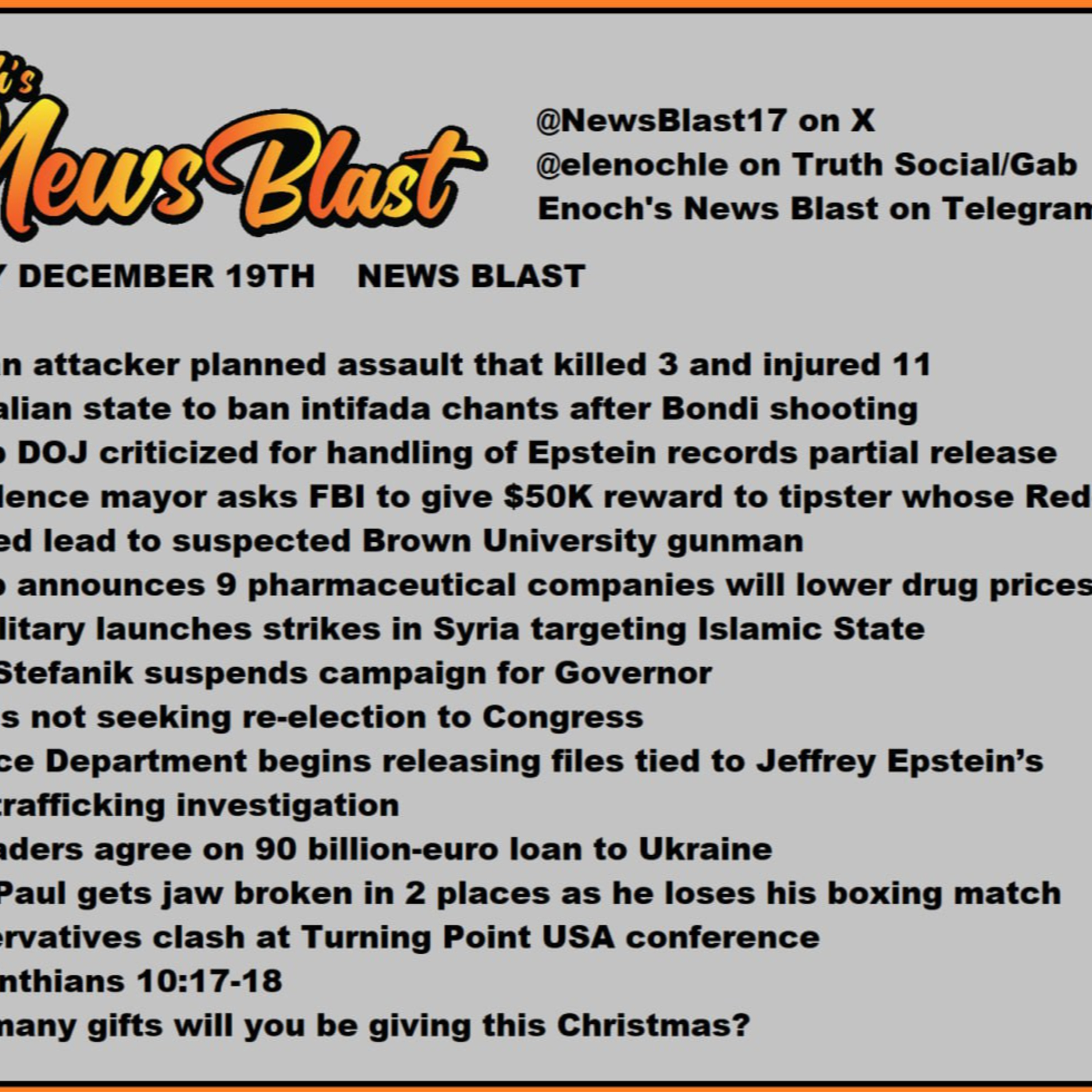 Friday December 19, 2025 News Blast episode artwork