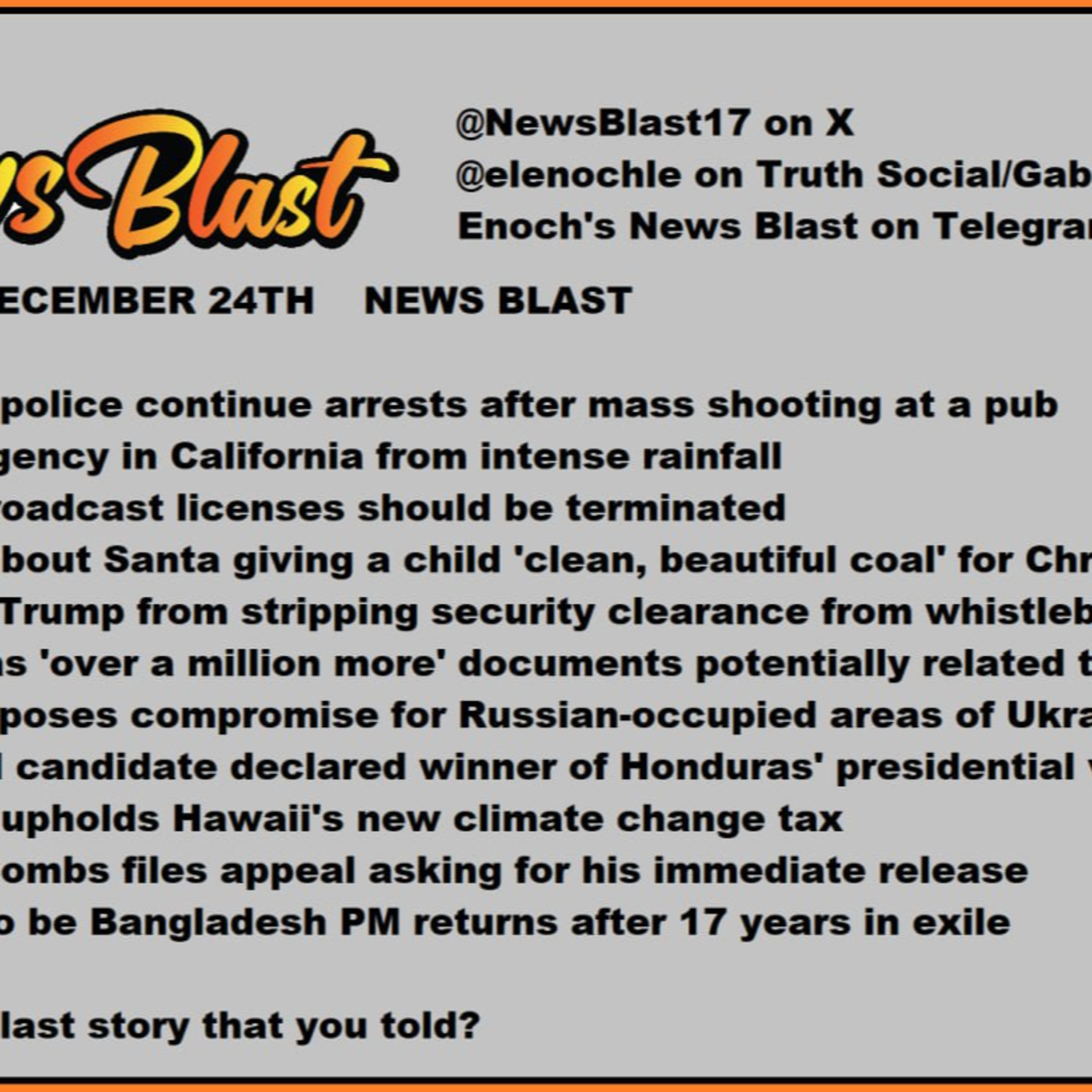 Wednesday, December 24, 2025 News Blast episode artwork