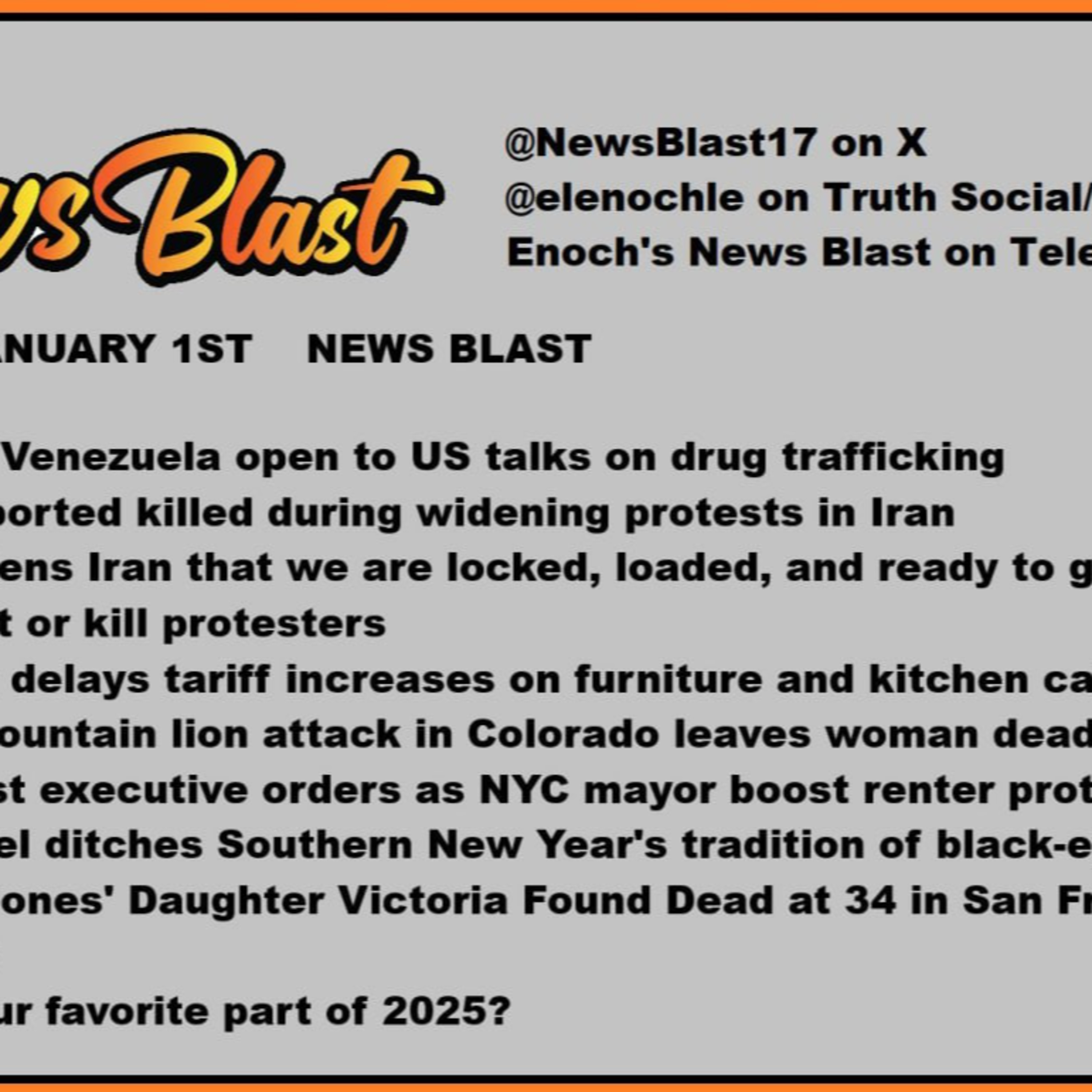 Thursday January 1, 2026 News Blast episode artwork
