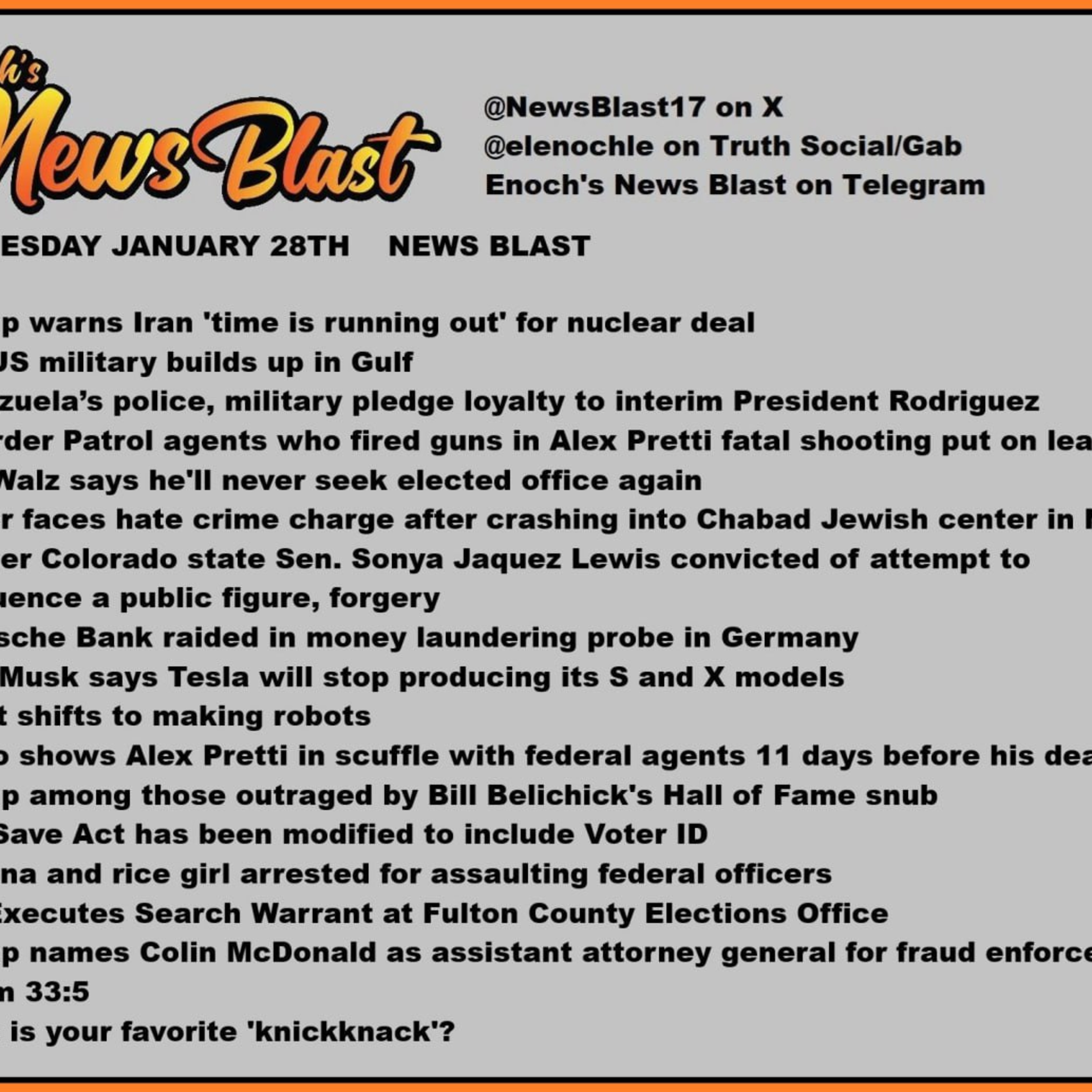 Wednesday January 28, 2026 News Blast episode artwork