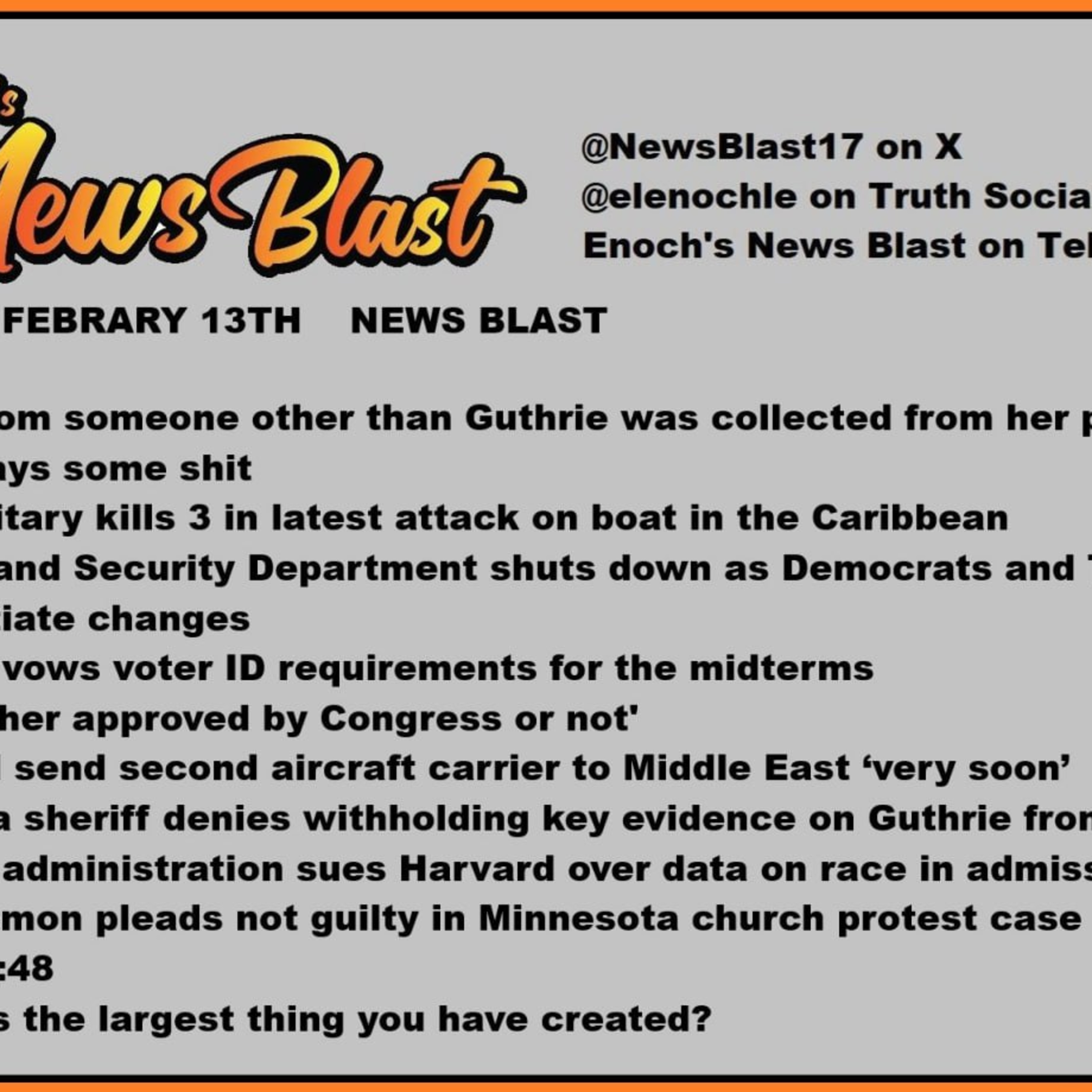 Friday February 13, 2926 News Blas episode artwork