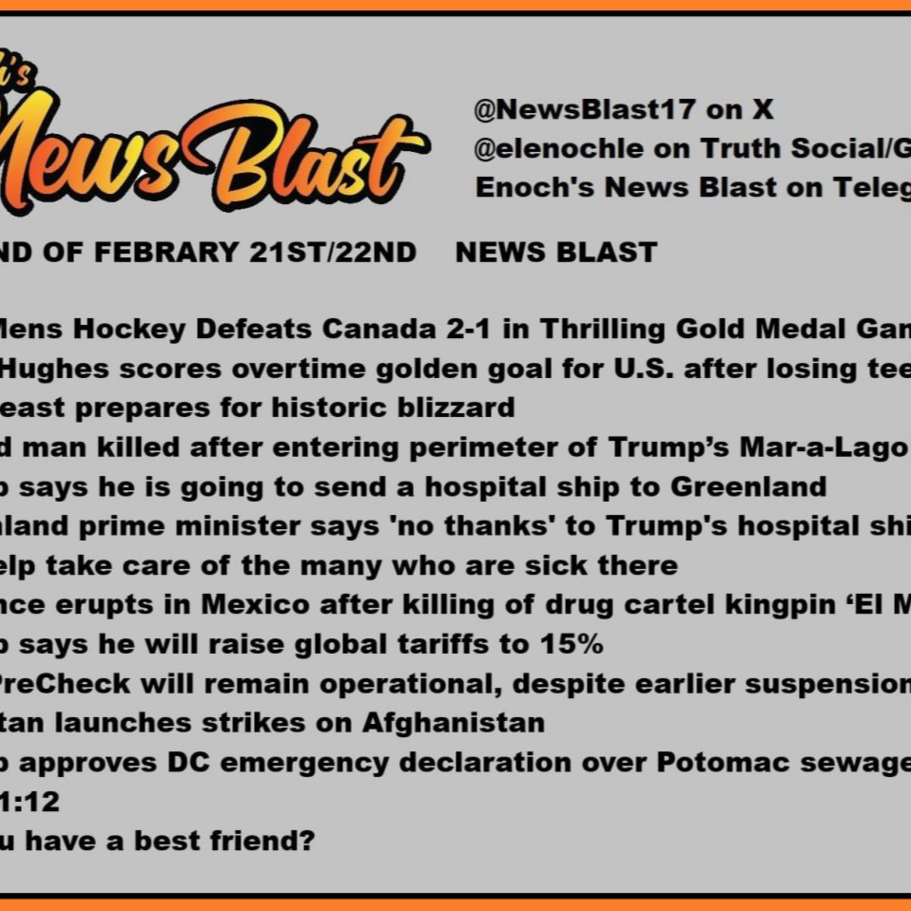 Weekend of February 21-22, 2025 News Blast episode artwork