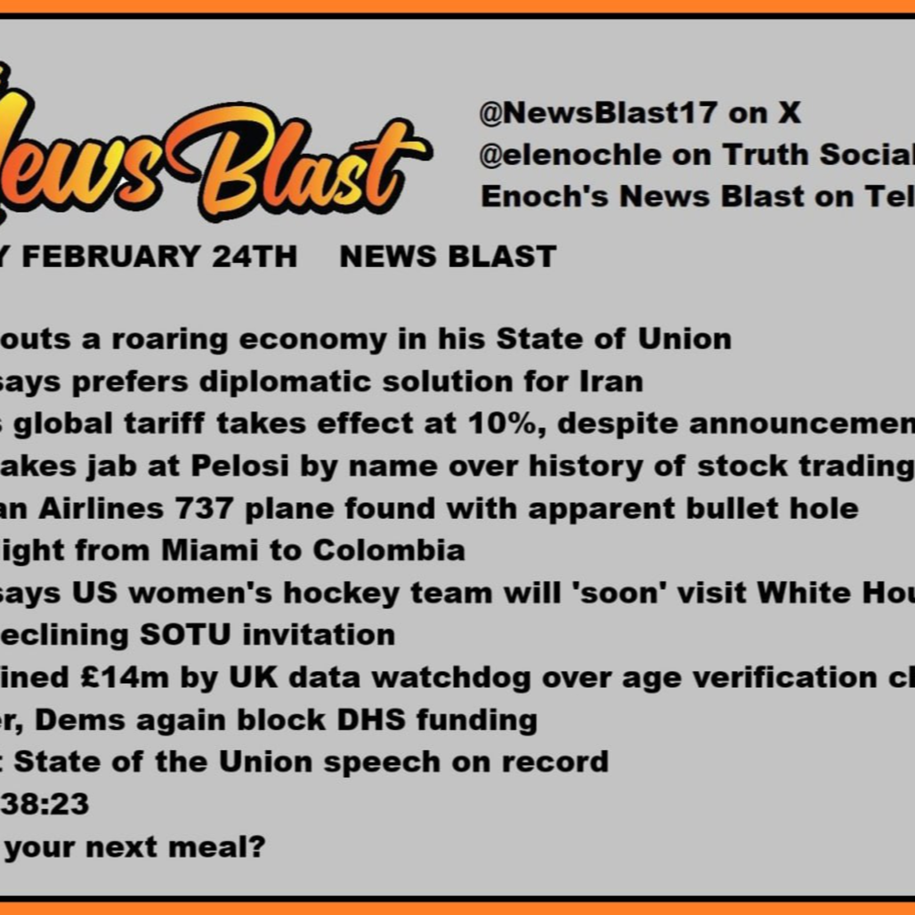 Tuesday February 24, 2025 News Blast episode artwork