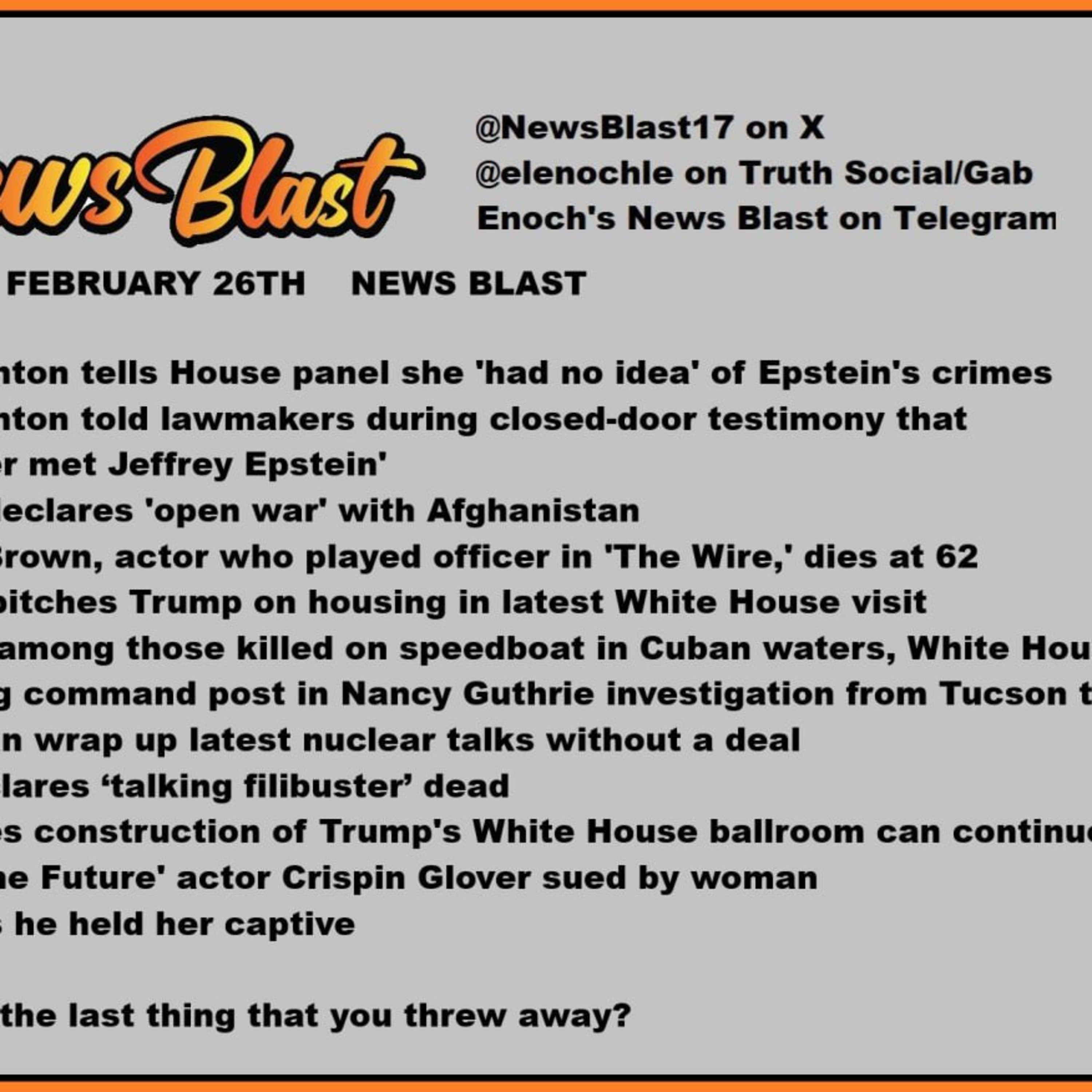 Thursday February 26, 2025 News Blast episode artwork