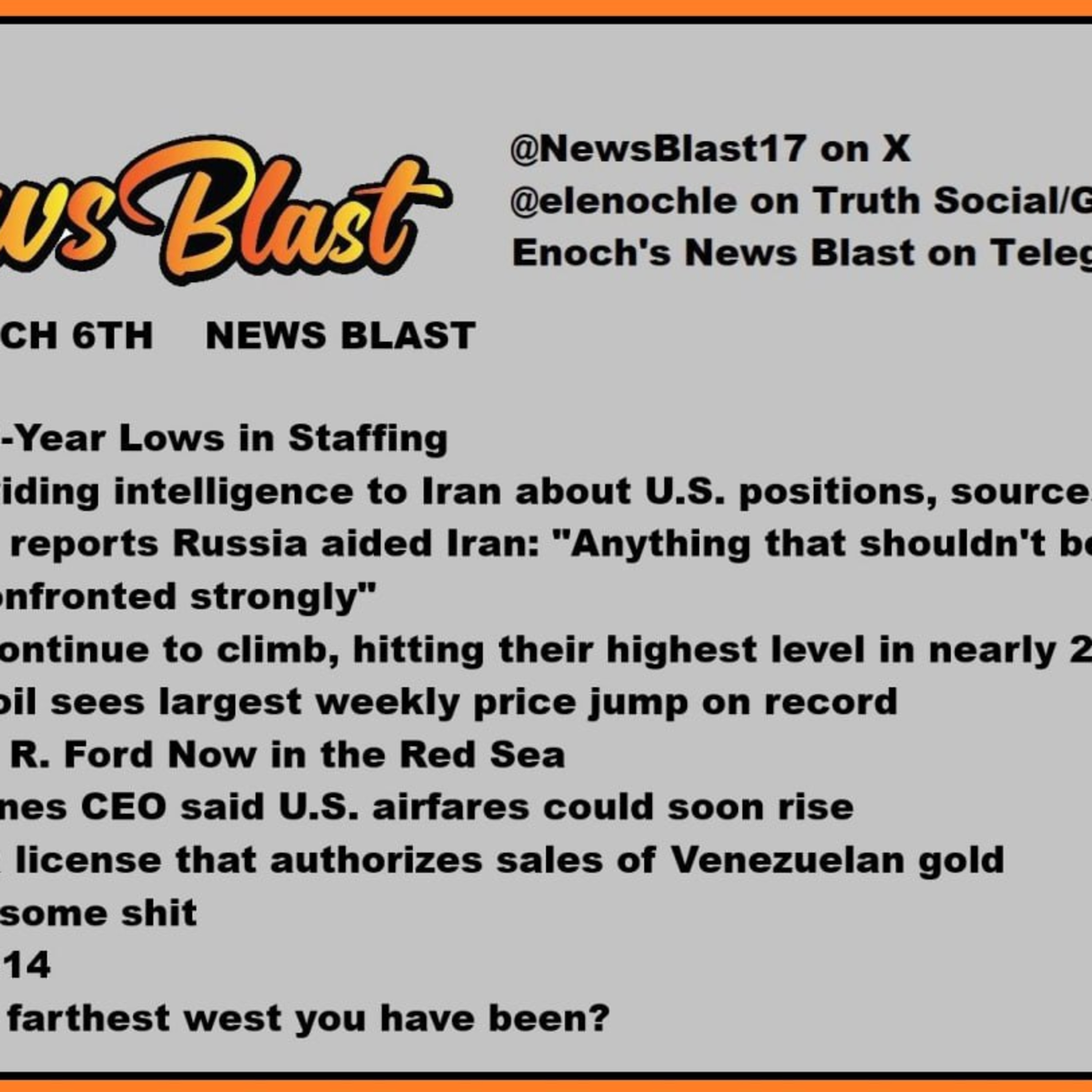Friday, March 6, 2026 News Blast episode artwork