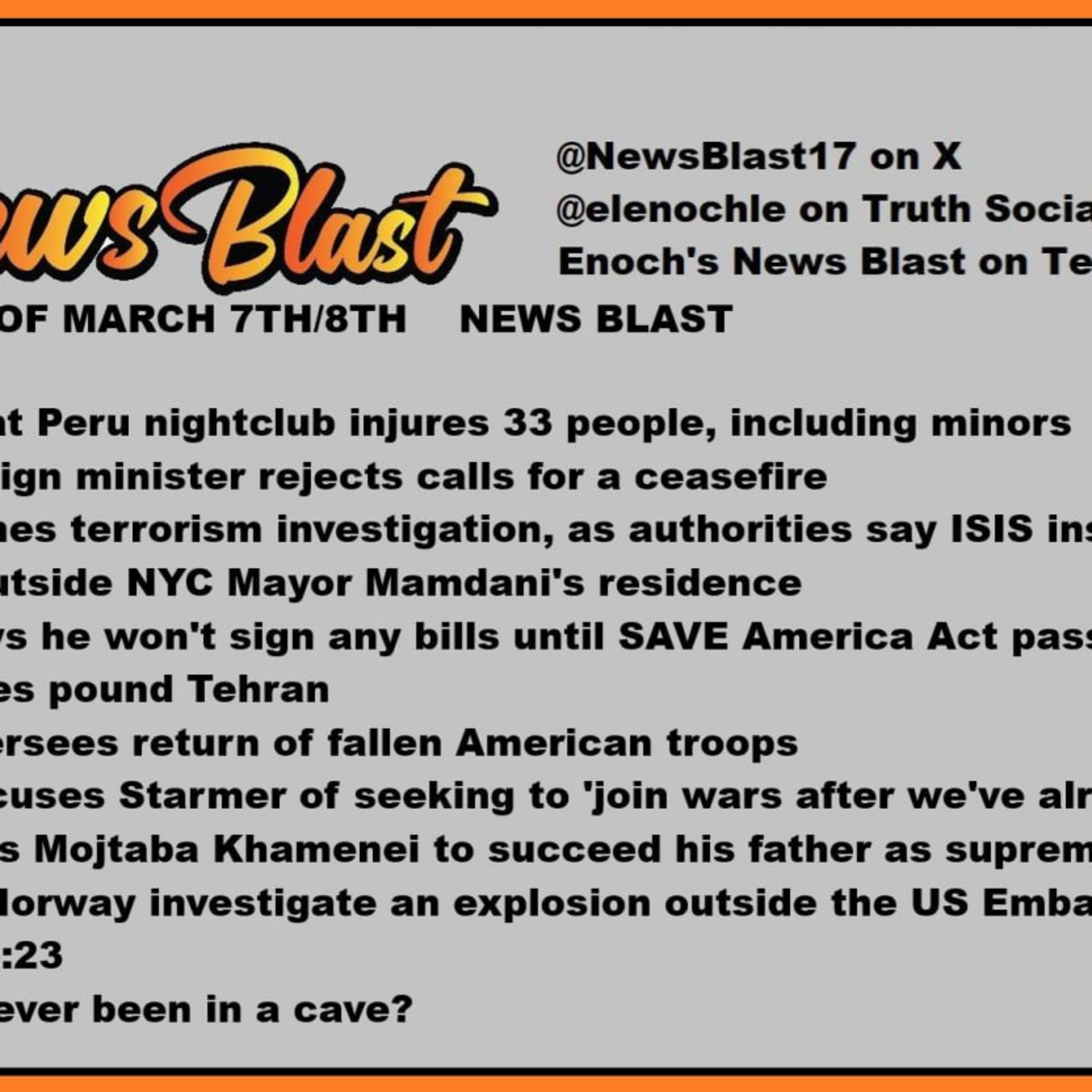 Weekend of March 7-8, 2025 News Blast episode artwork