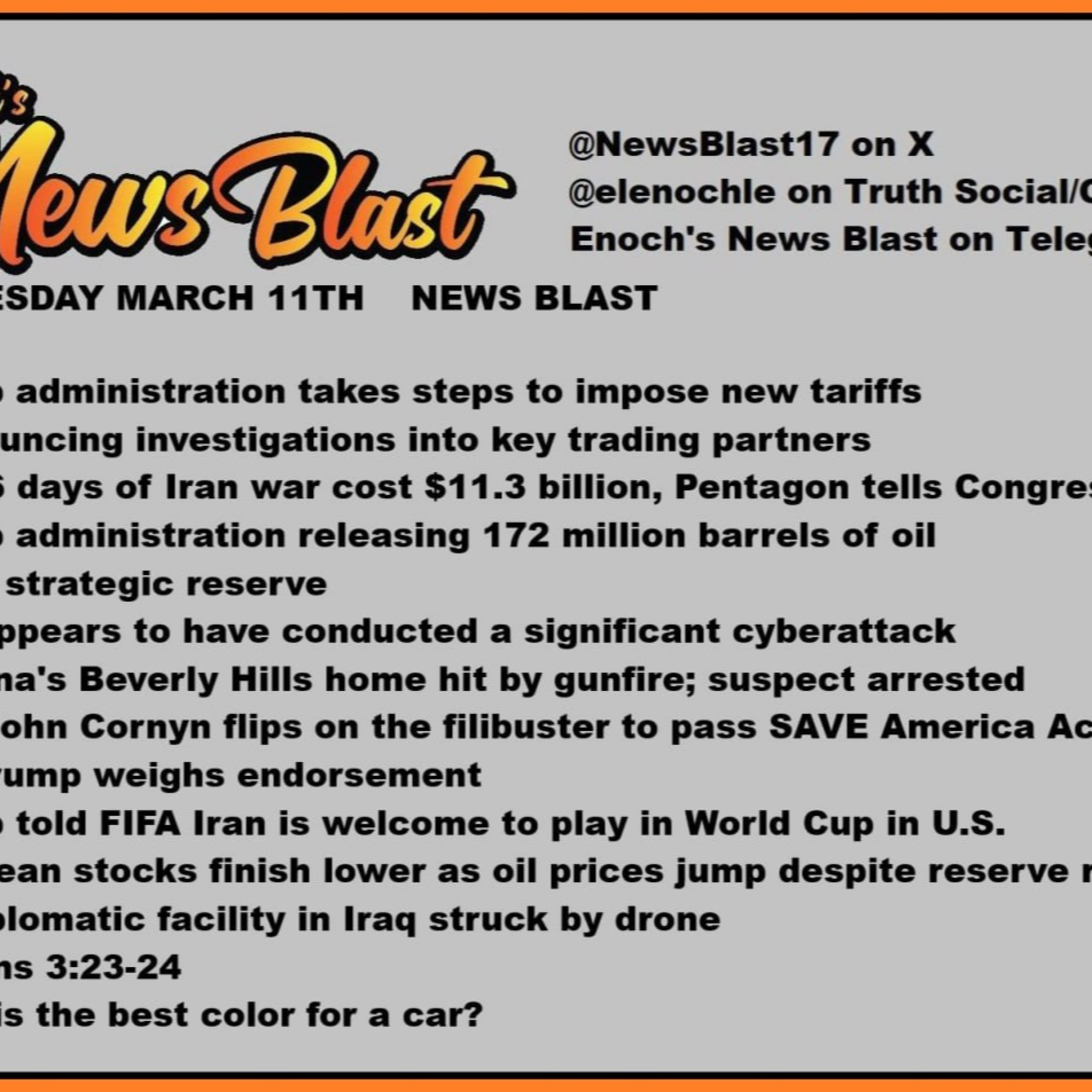 Wednesday March 11, 2025 News Blast episode artwork