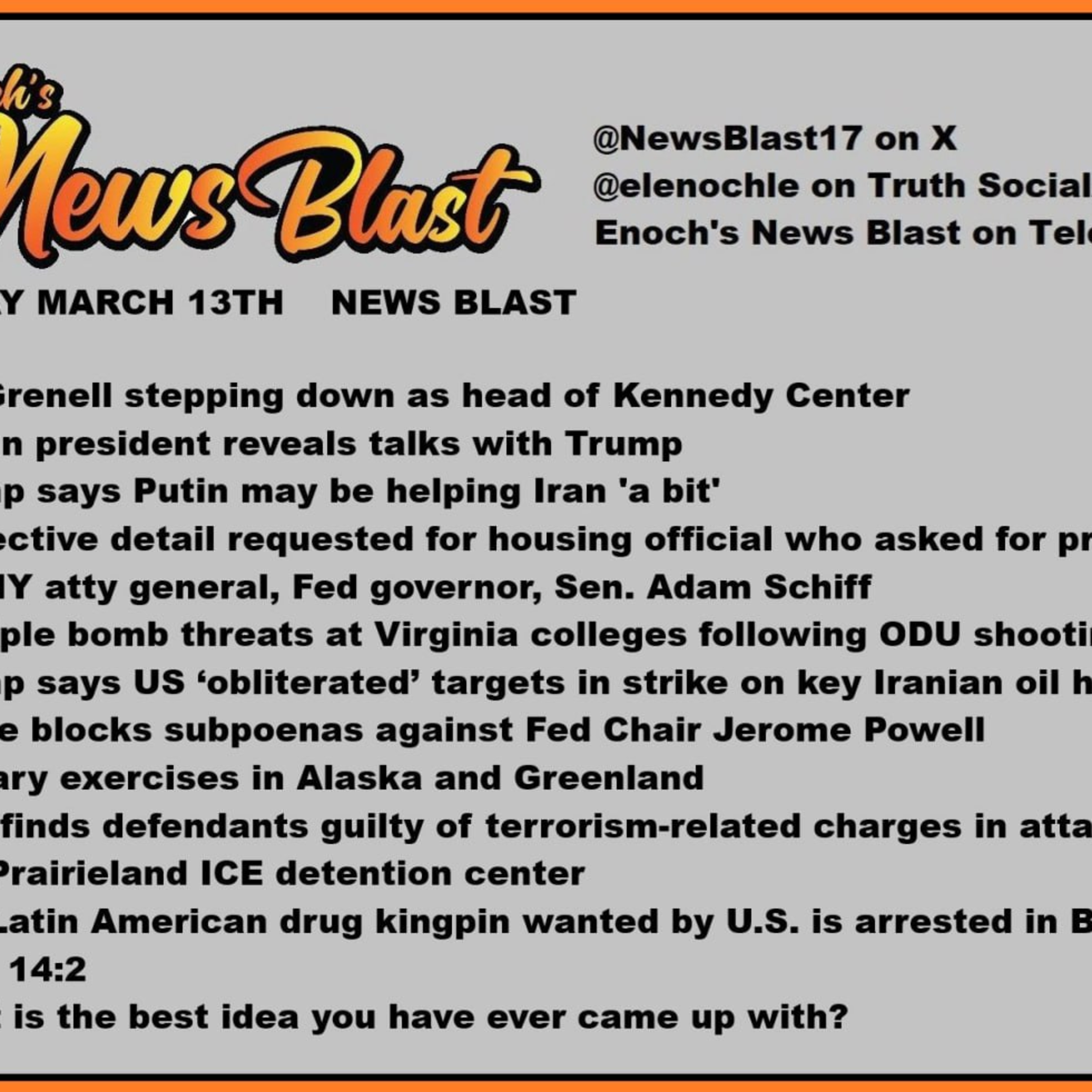 Friday March 13, 2025 News Blast episode artwork
