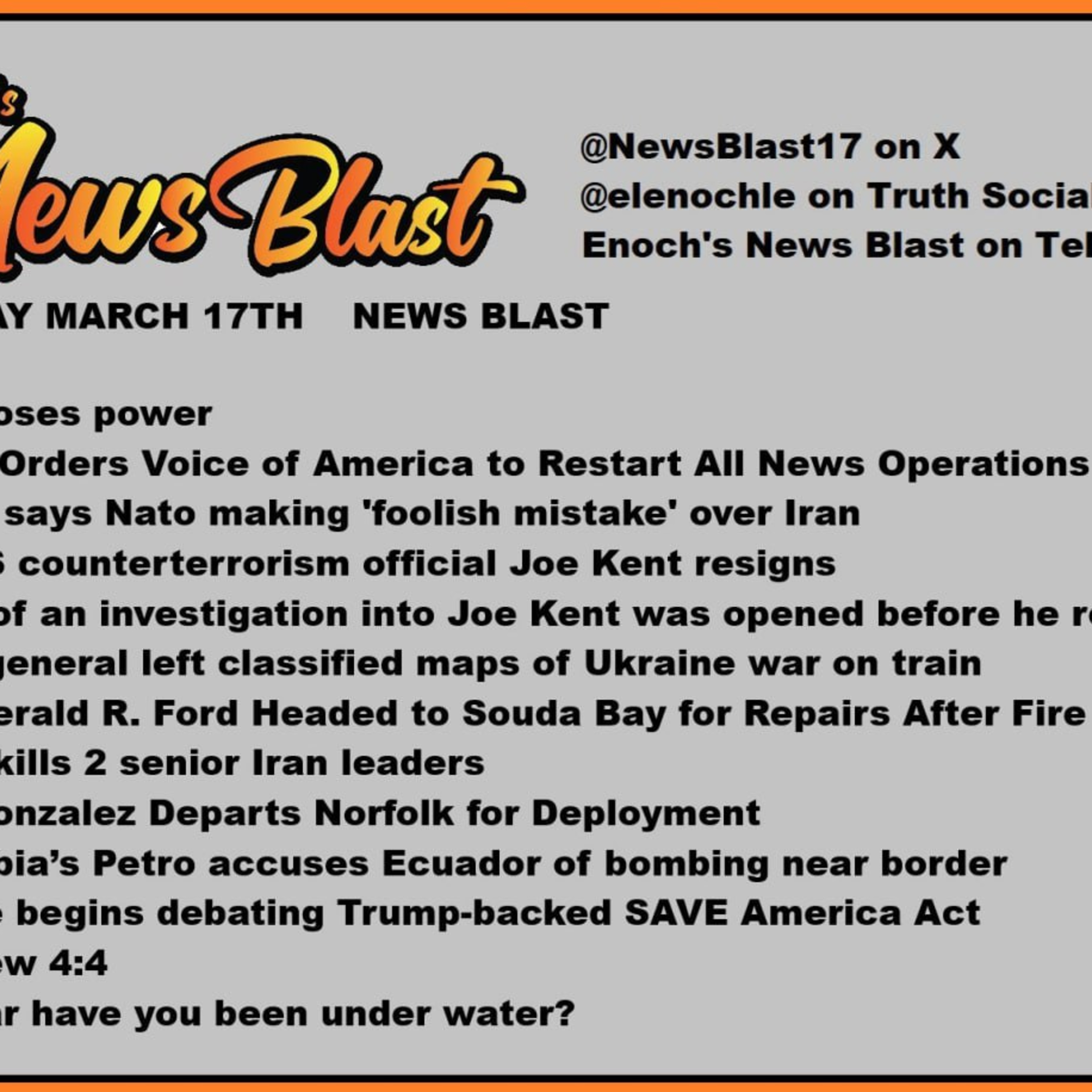 Tuesday March 17, 2025 News Blast episode artwork