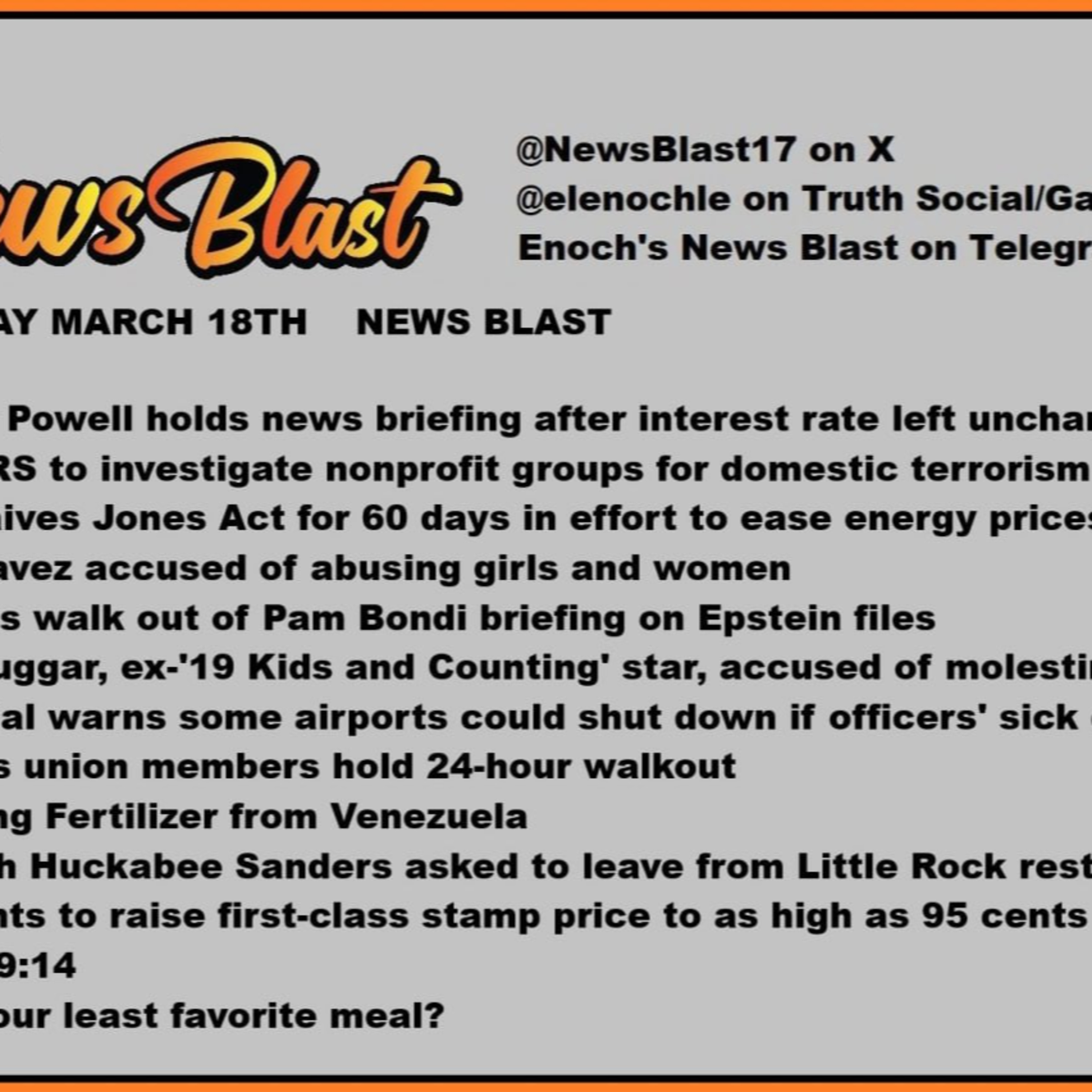 Wednesday March 18, 2025 News Blast episode artwork