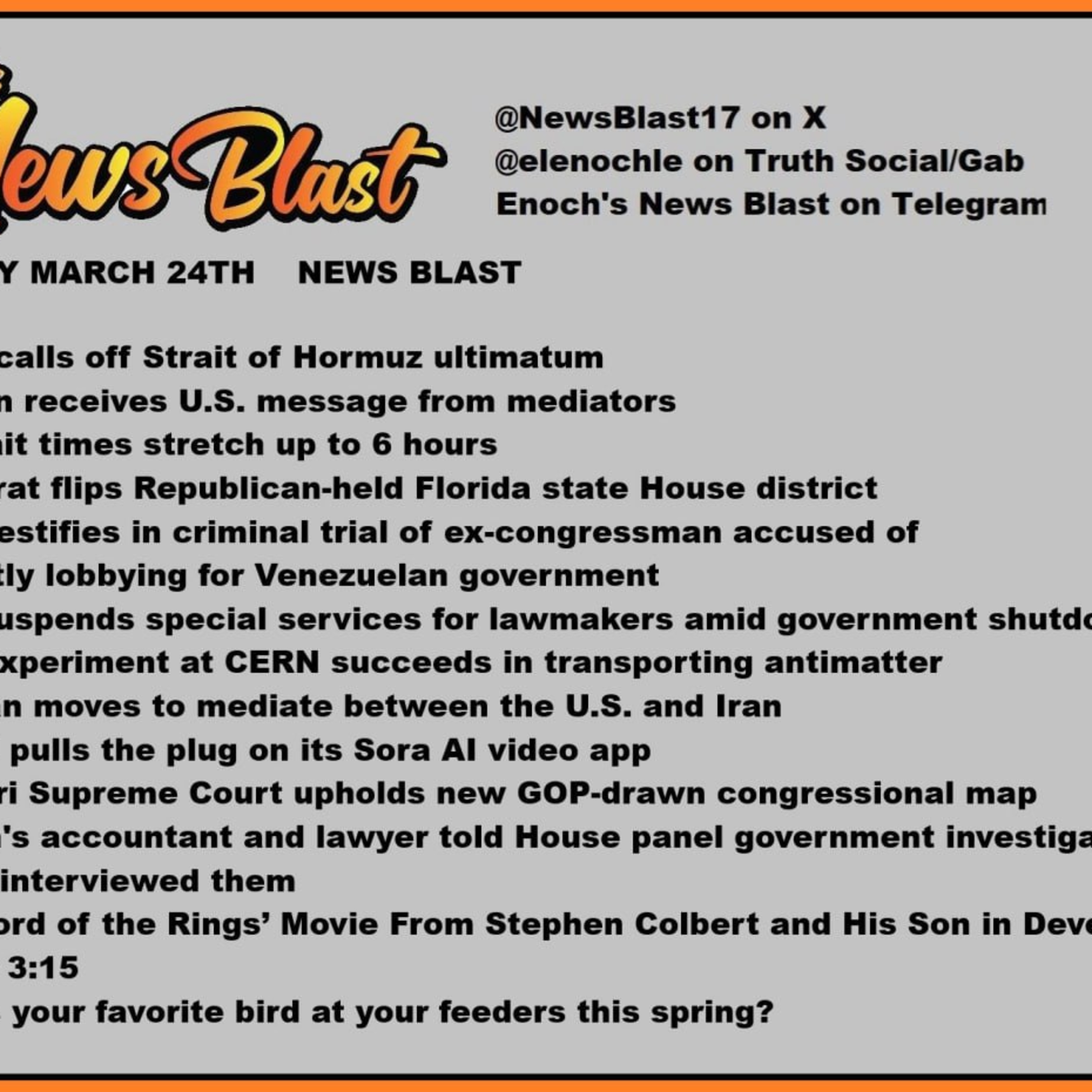 Tuesday March 24, 2026 News Blast episode artwork