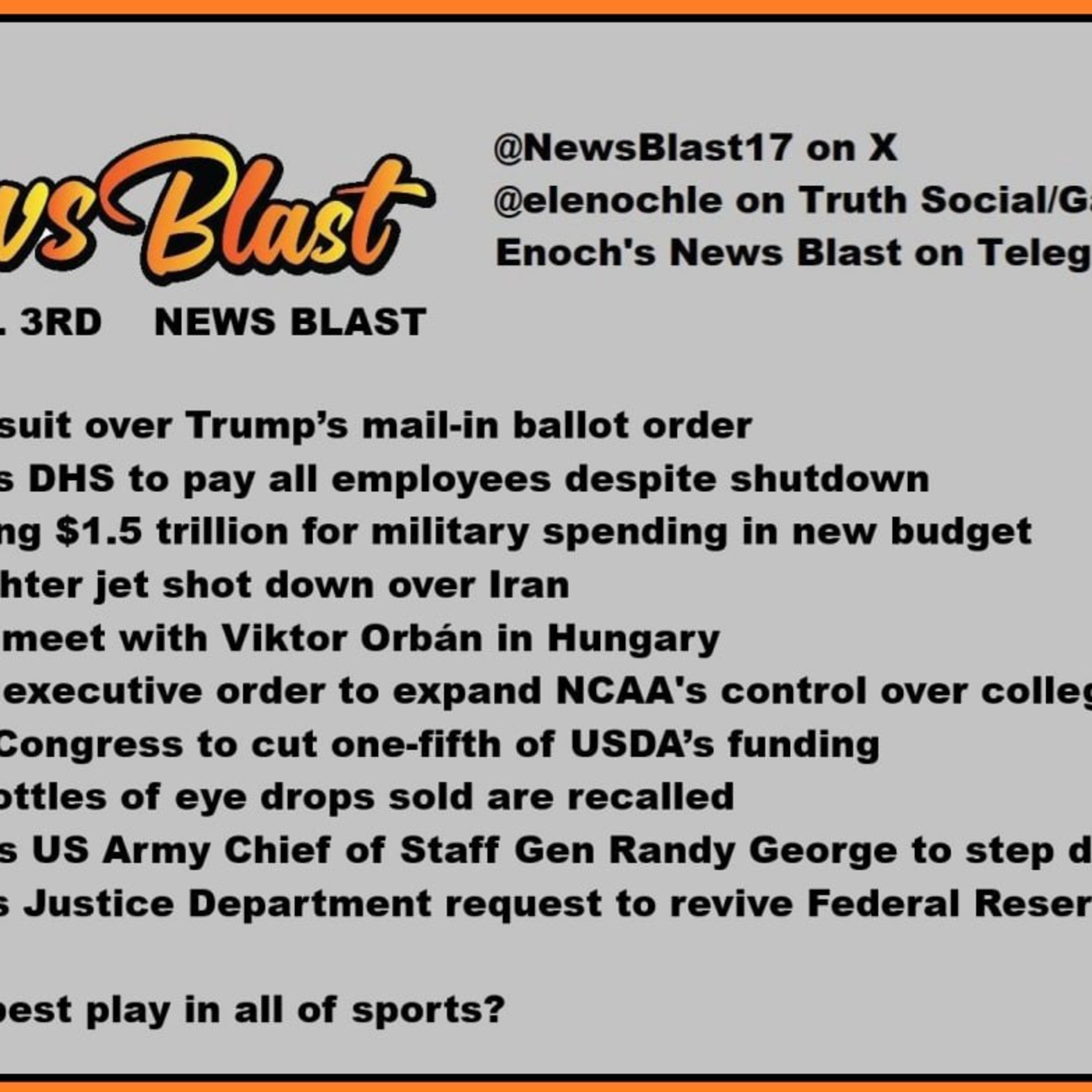 April 6, 2026 News Blast episode artwork