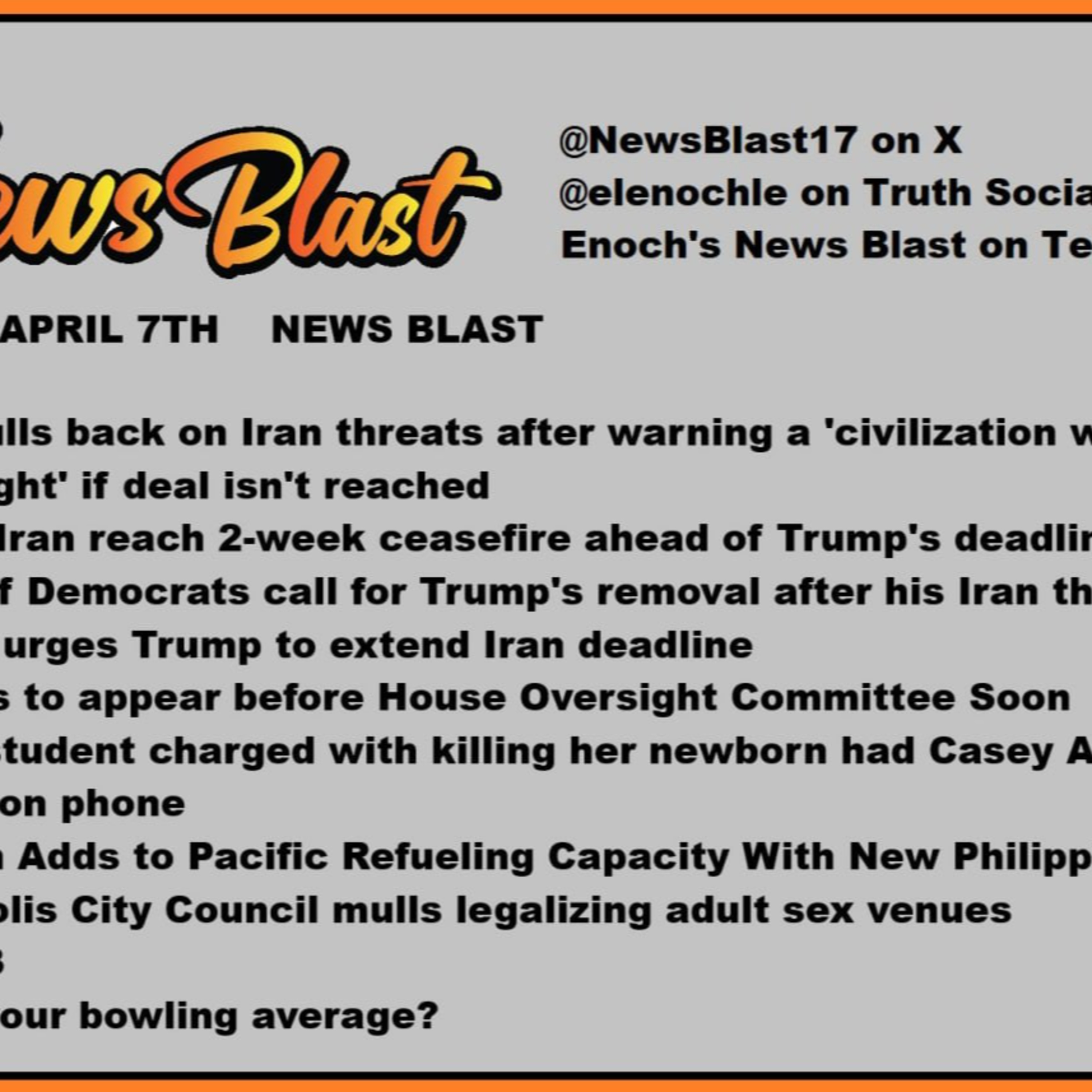 Tuesday, April 7, 2026 News Blast episode artwork