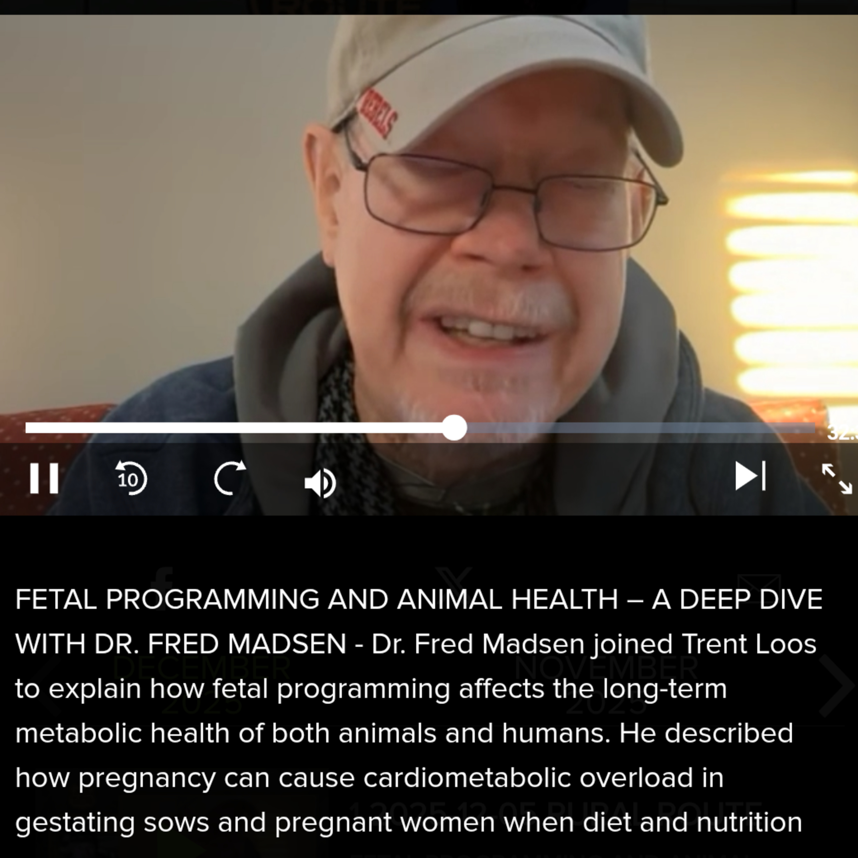 Rural Route Dec 5, 2025 Dr Fred Madsen Cardiometabolic Overload with preganant woman and sows plus the importance of extended lactation.