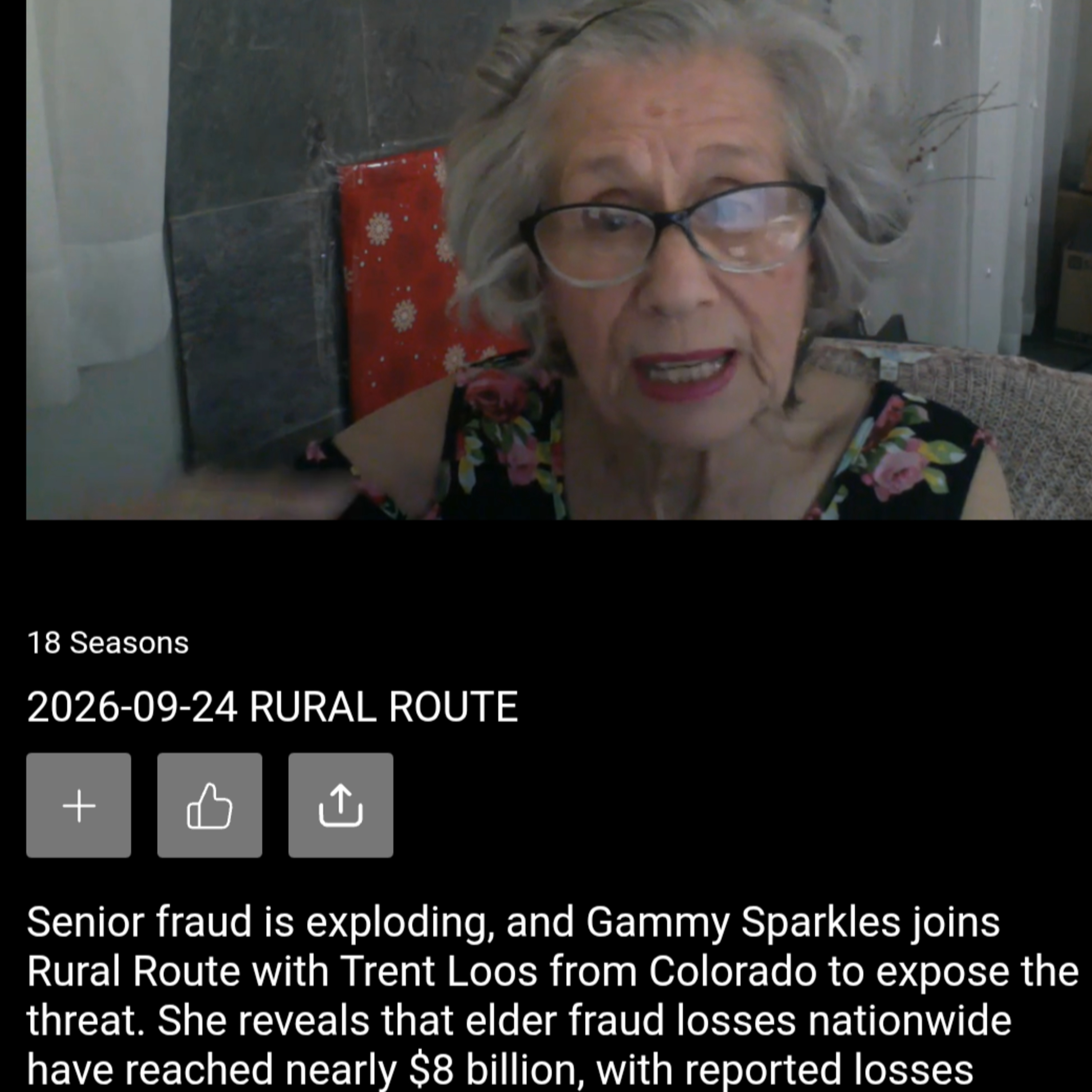Rural Route Sept 25, 2026 Jeany Rush (Gammy Sparkles) brings sobering statastics on Senior Fraud.
