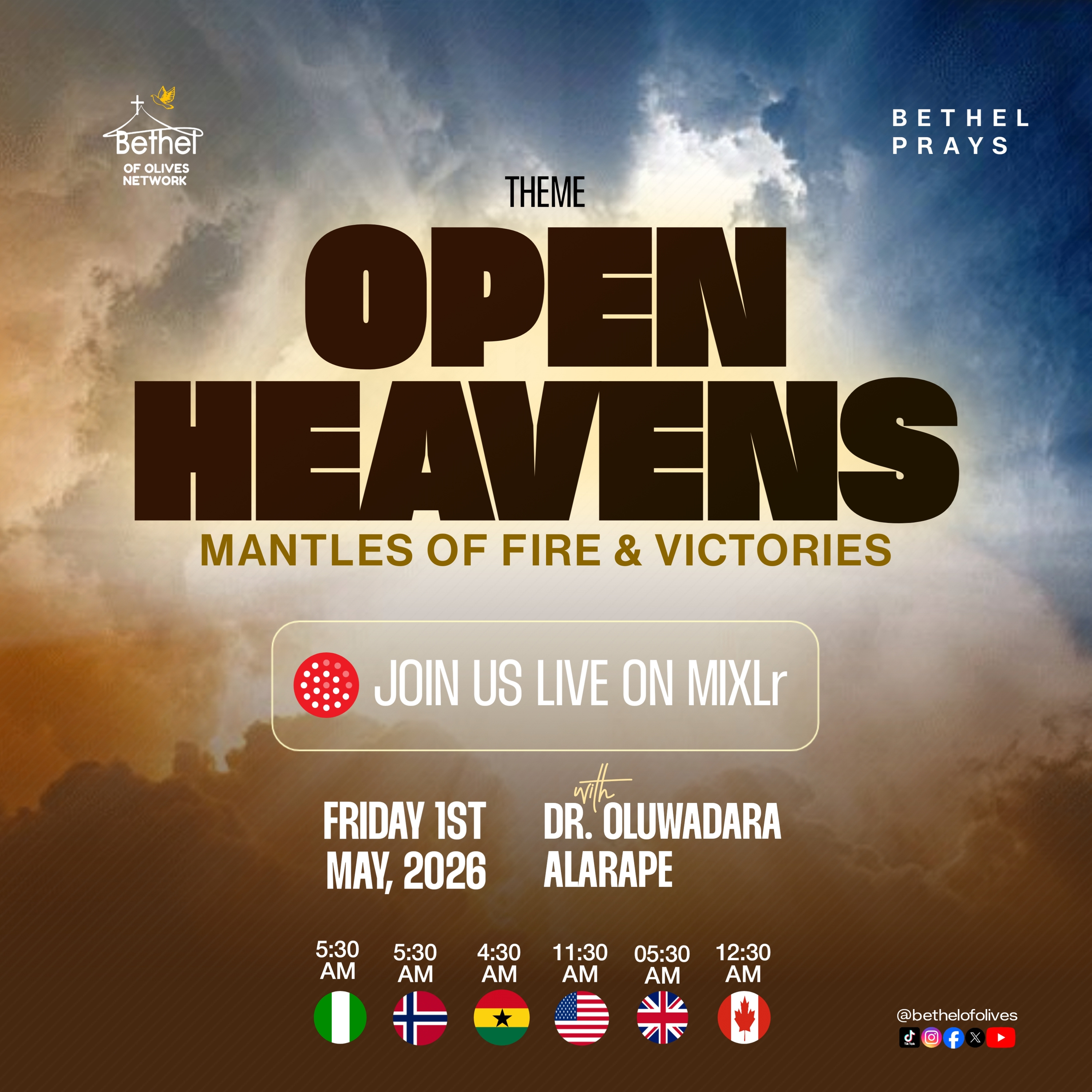 BETHEL PRAYS – OPEN HEAVENS 🔥| Mantles of fire & victories. episode artwork