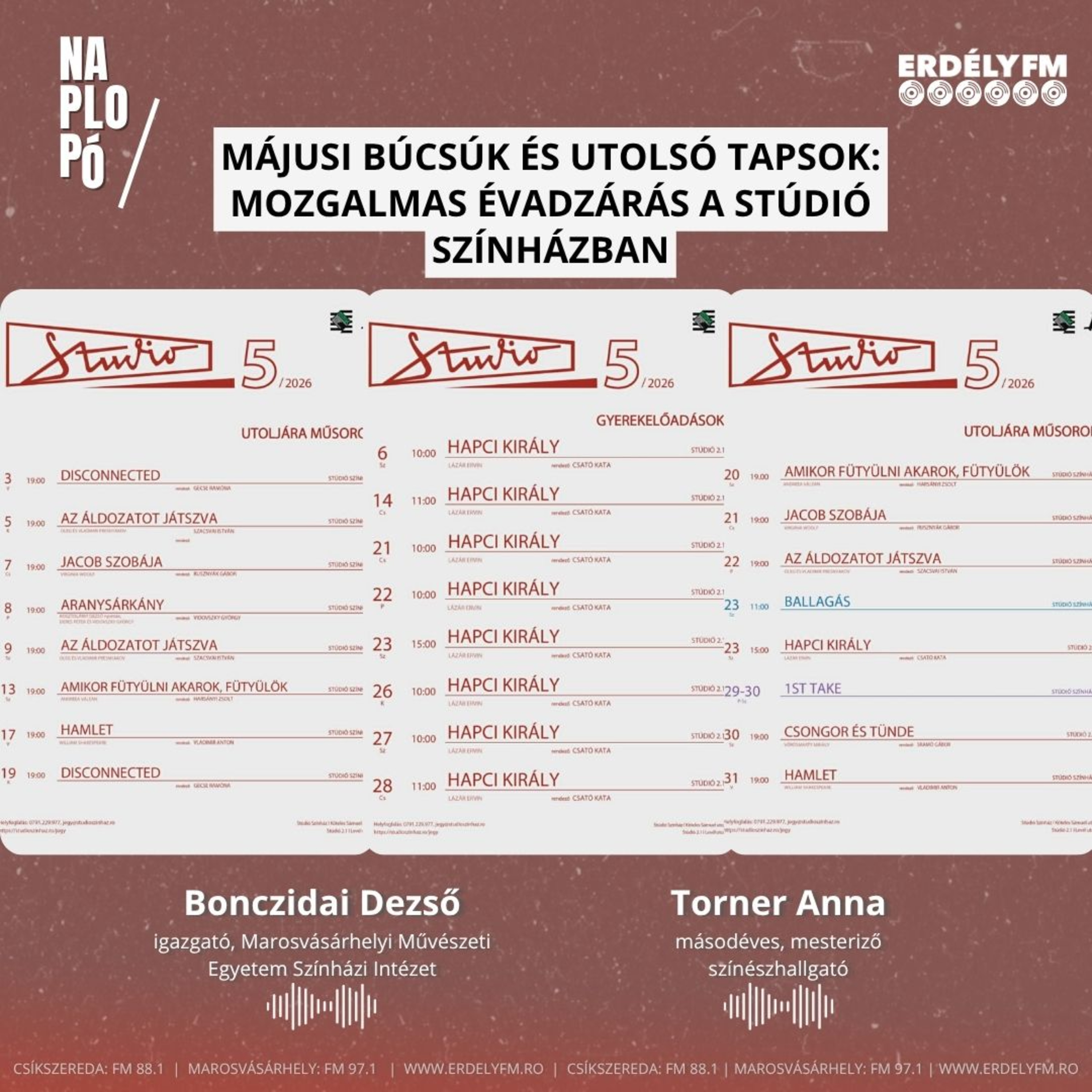 Májusi búcsúk és utolsó tapsok: mozgalmas évadzárás a Stúdió Színházban episode artwork