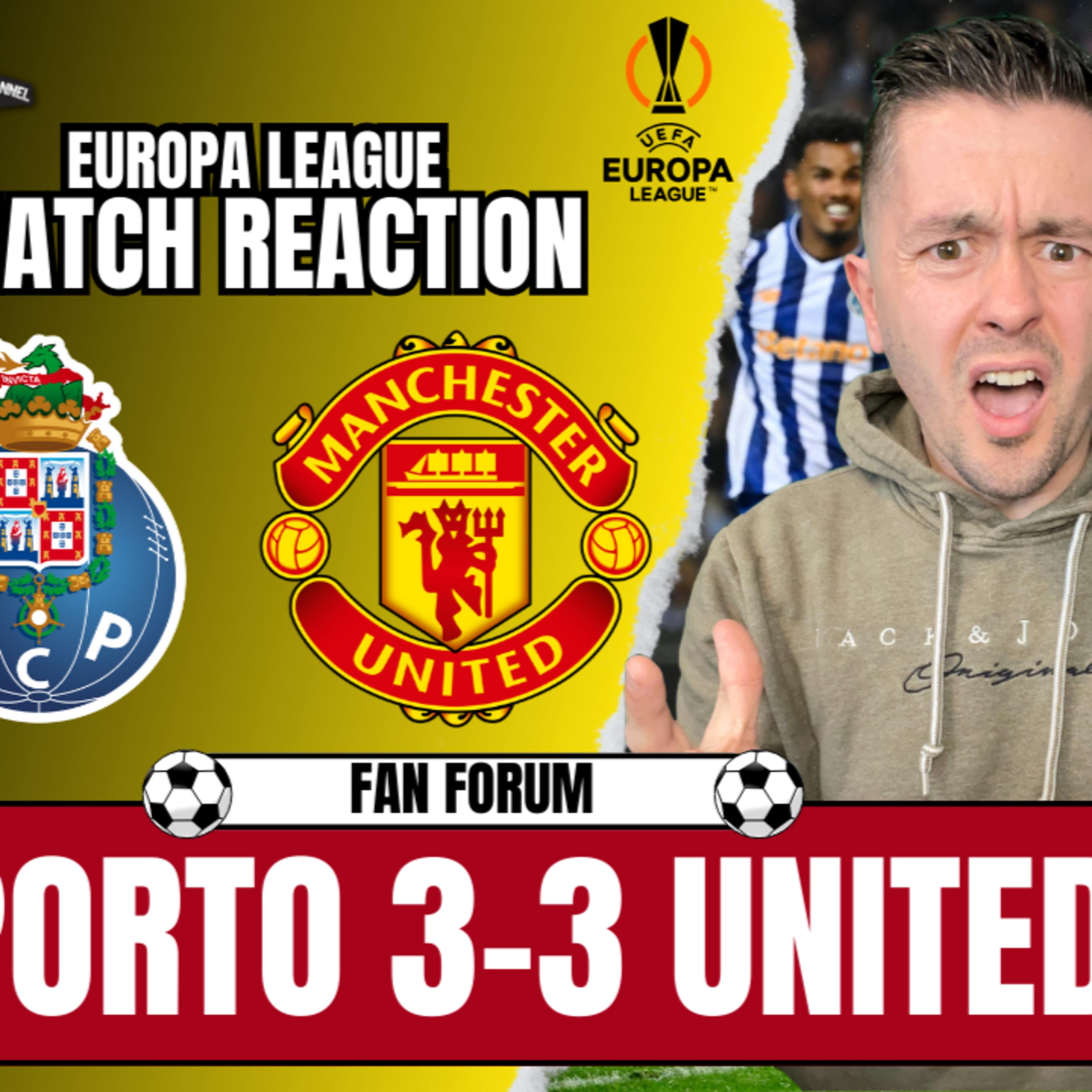 WHAT'S GOING ON? FC PORTO 3-3 MANCHESTER UNITED MATCH REACTION FAN FORUM! episode artwork