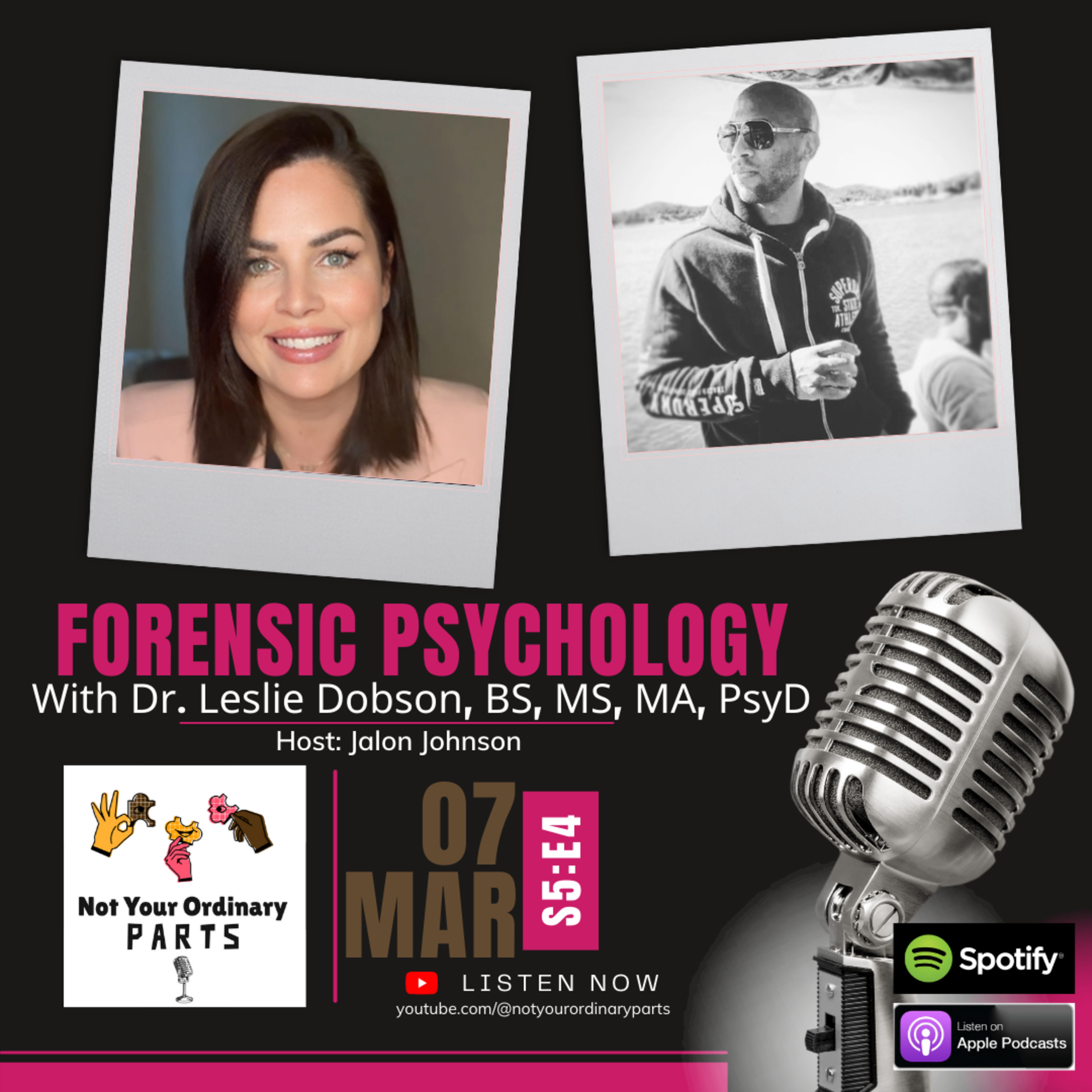 S5 Episode 4: Forensic Psychology with Dr. Leslie Dobson, BS, MS, MA, PsyD episode artwork