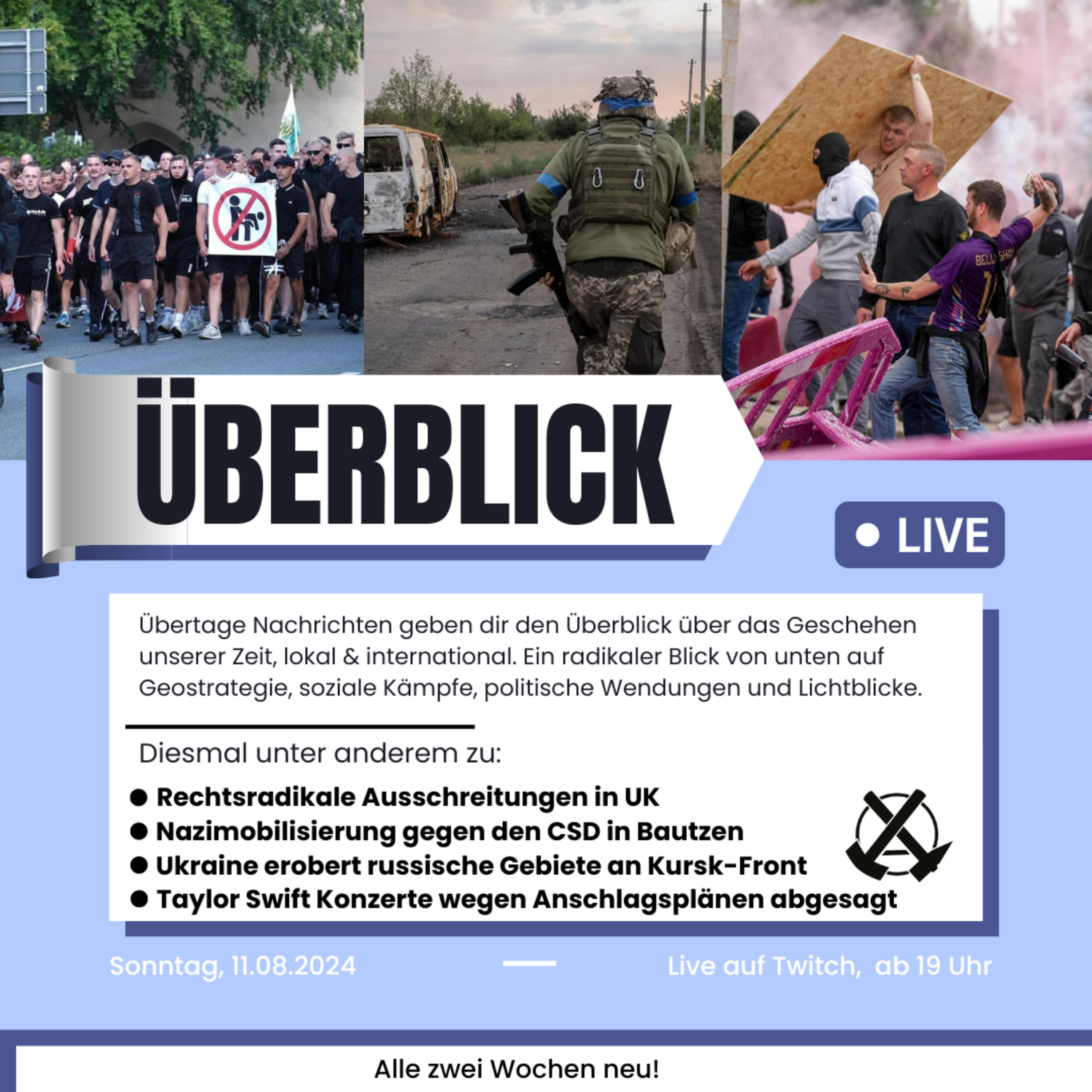 Überblick: Rechtsradikaler Aufstand in UK, Regierung in Bangladesch von Volk gestürzt, Nazis gegen CSD in Bautzen episode artwork