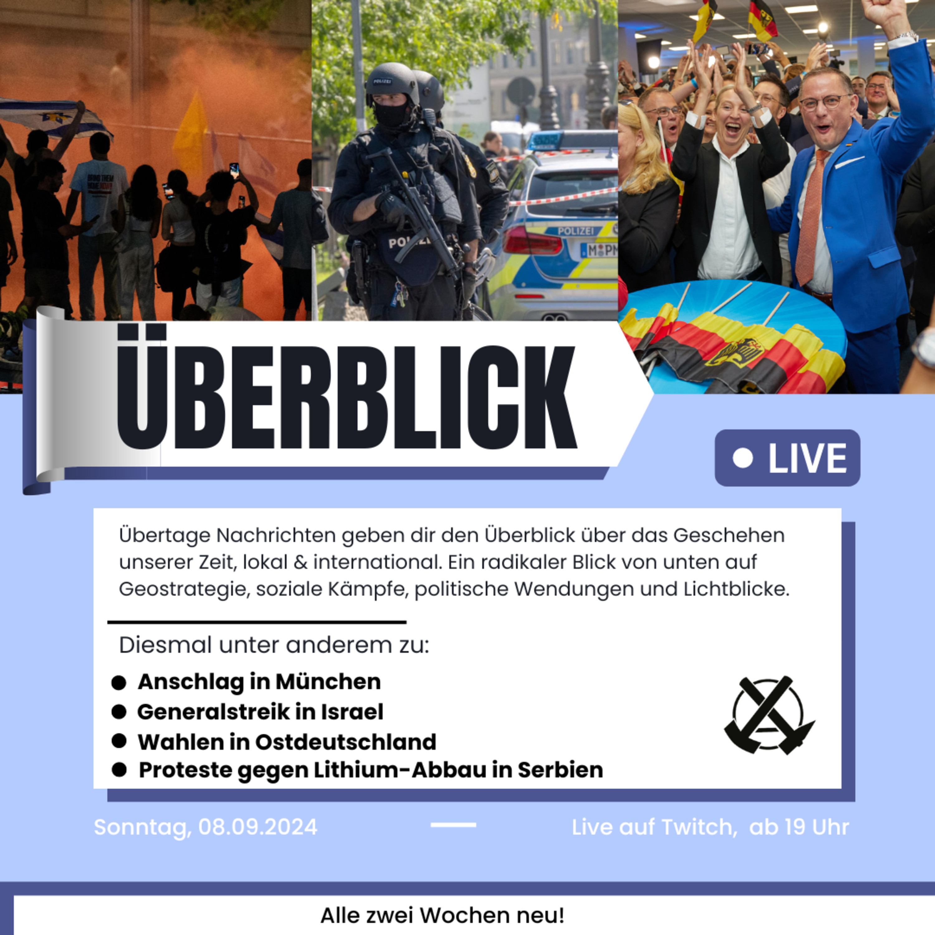 Überblick: Wahlen im Osten, Generalstreik in Israel, Anschlag in München episode artwork