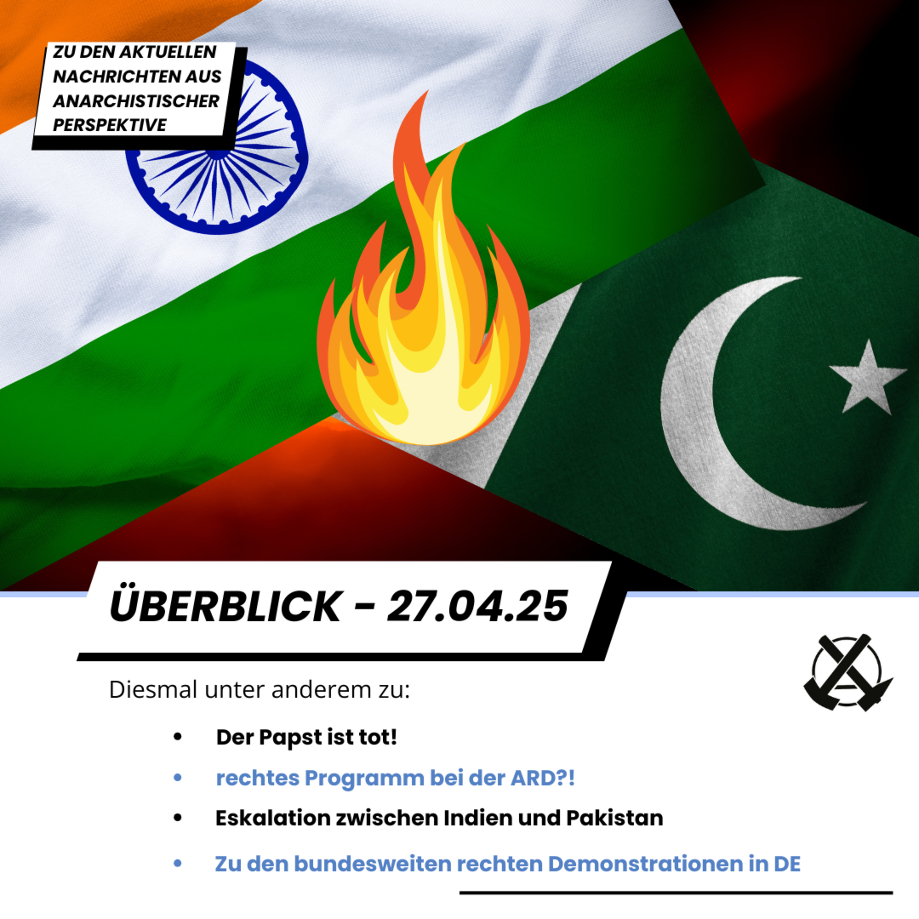 Überblick: Papst tot, Pakistan - Indien Konflikt, rechtes ARD Programm