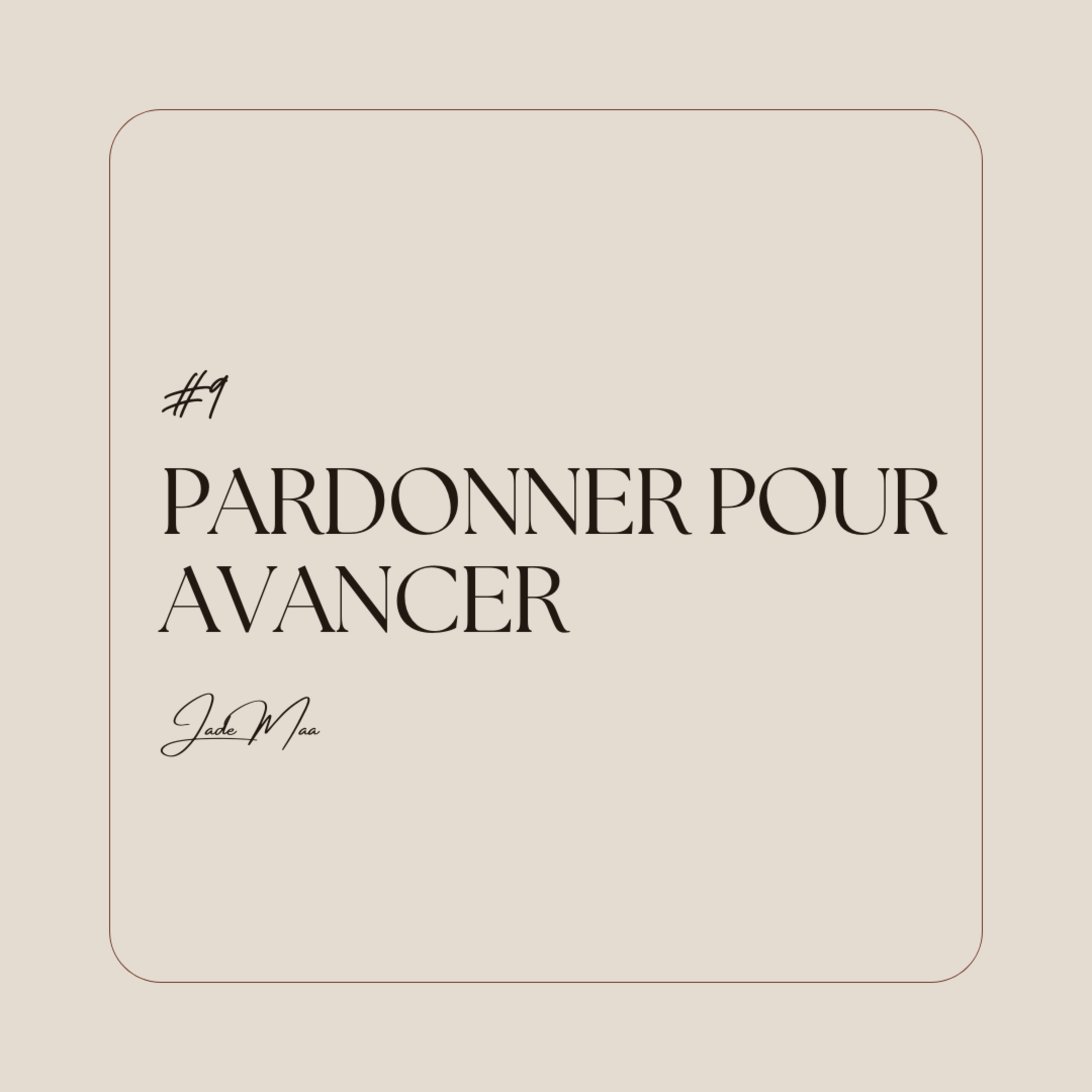 Pardonner pour avancer