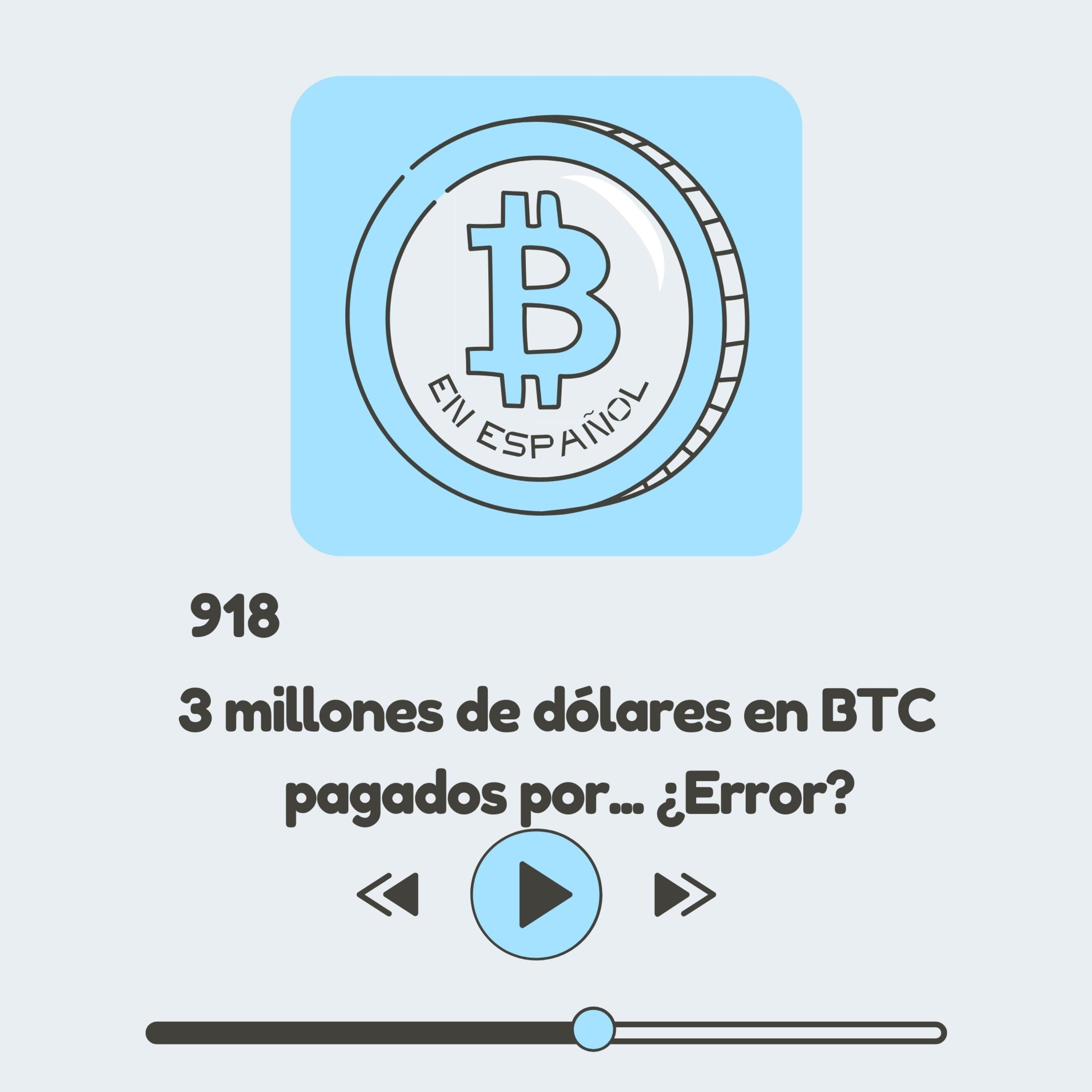 918 3 Millones de dólares en BTC pagados por ¿Error?