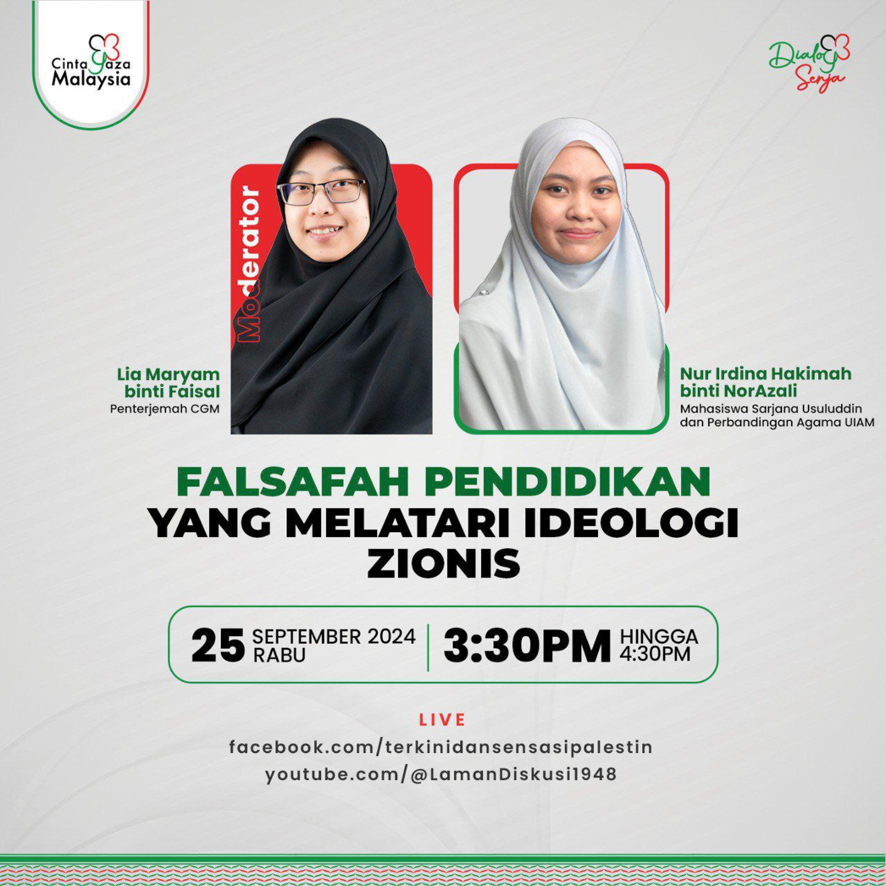 #DialogSenja - Falsafah Pendidikan Yang Melatari Ideologi Zionis