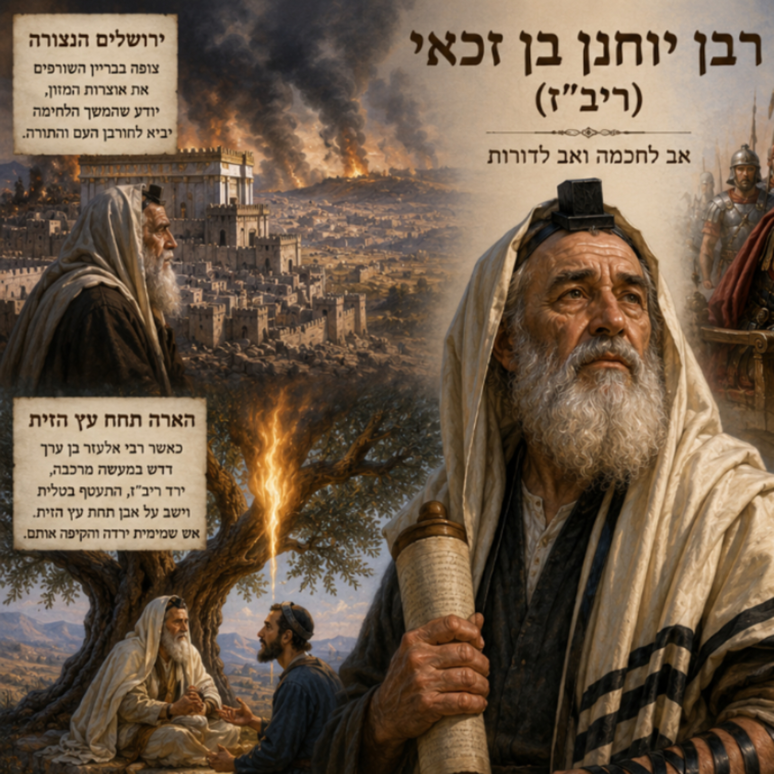 רבן יוחנן בן זכאי - המנהיג שהוביל את המעבר מן החורבן אל השיקום episode artwork