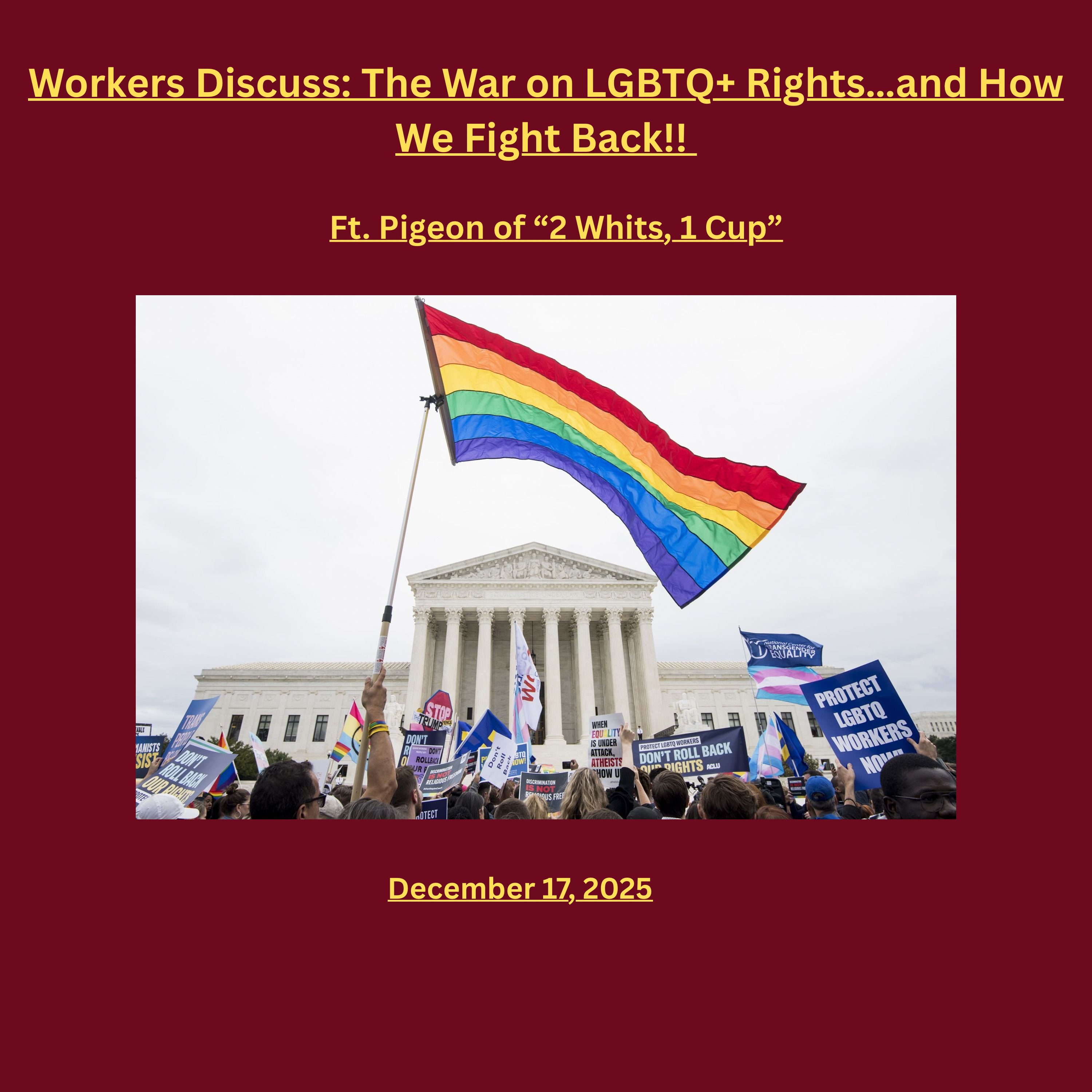 The Attack On LGBTQ+ Rights, and How We Fight Back! Ft. Pigeon of “2 Whits, 1 Cup”