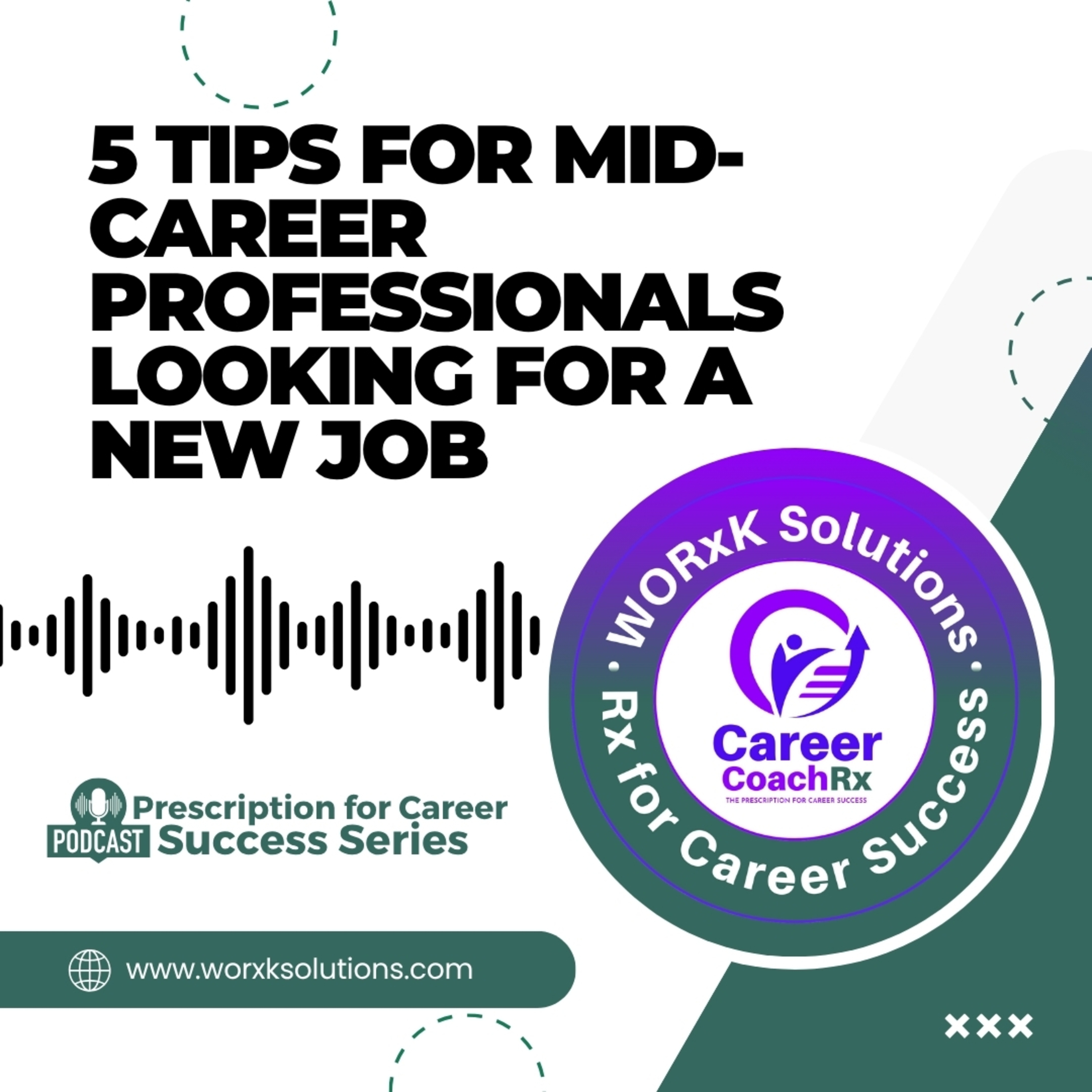 5 Tips for Mid-Career Professionals Looking for a New Job | Rx for Career Success | WORxK Solutions, LLC episode artwork
