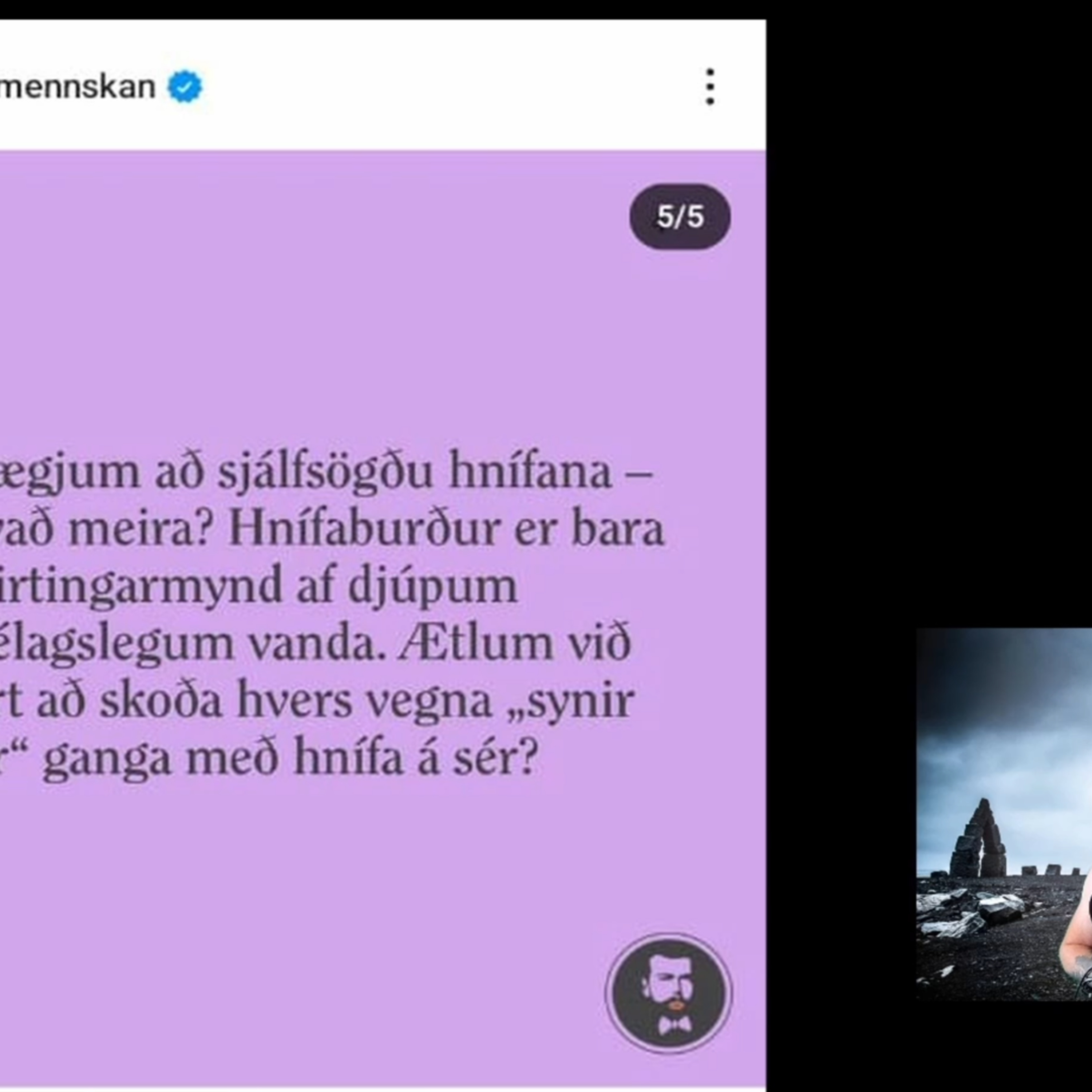 Norræn karlmennska | S02E48 | Segir eitraða karlmennsku ástæðu hnífaárása episode artwork